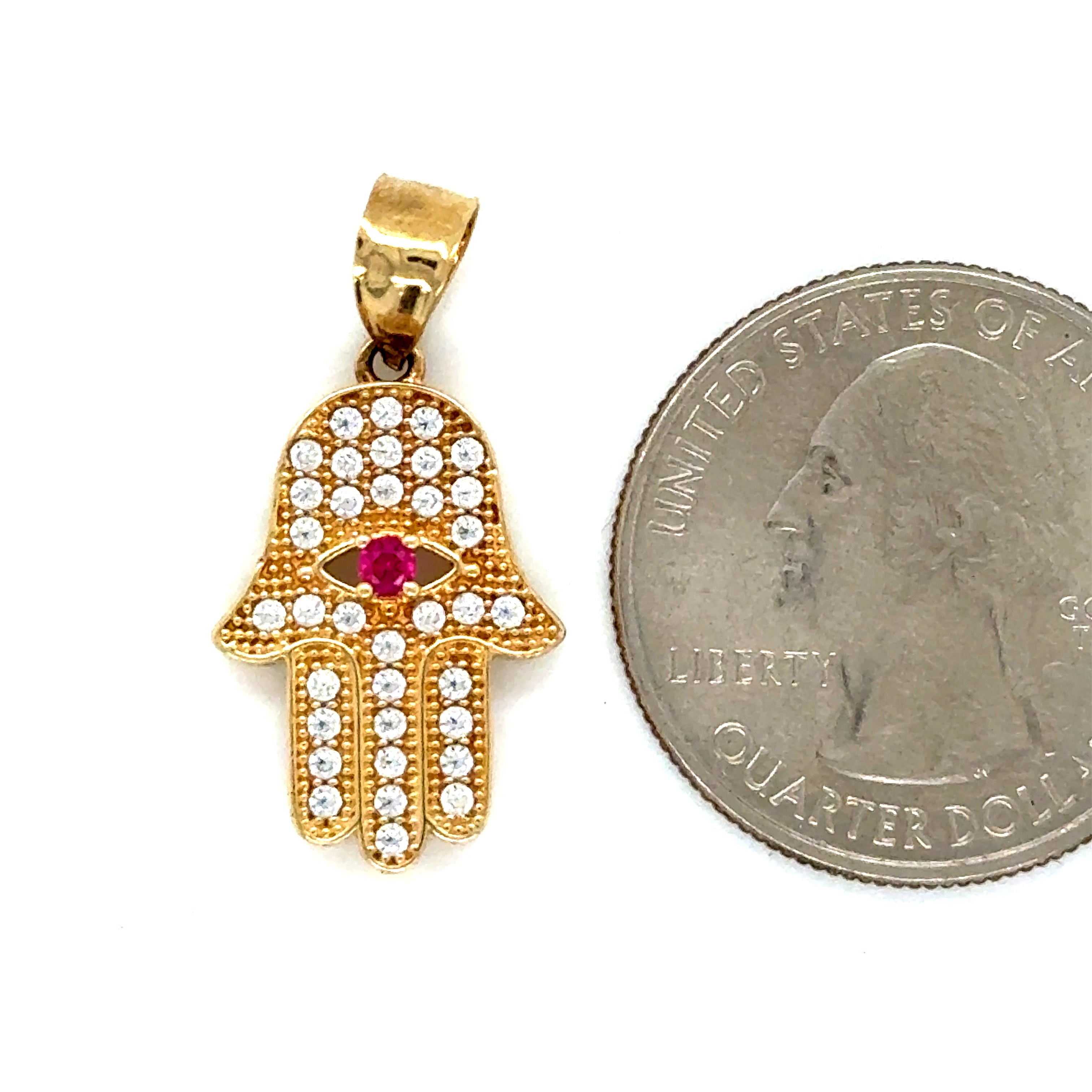 10k Gold - Small Hamsa Pendant