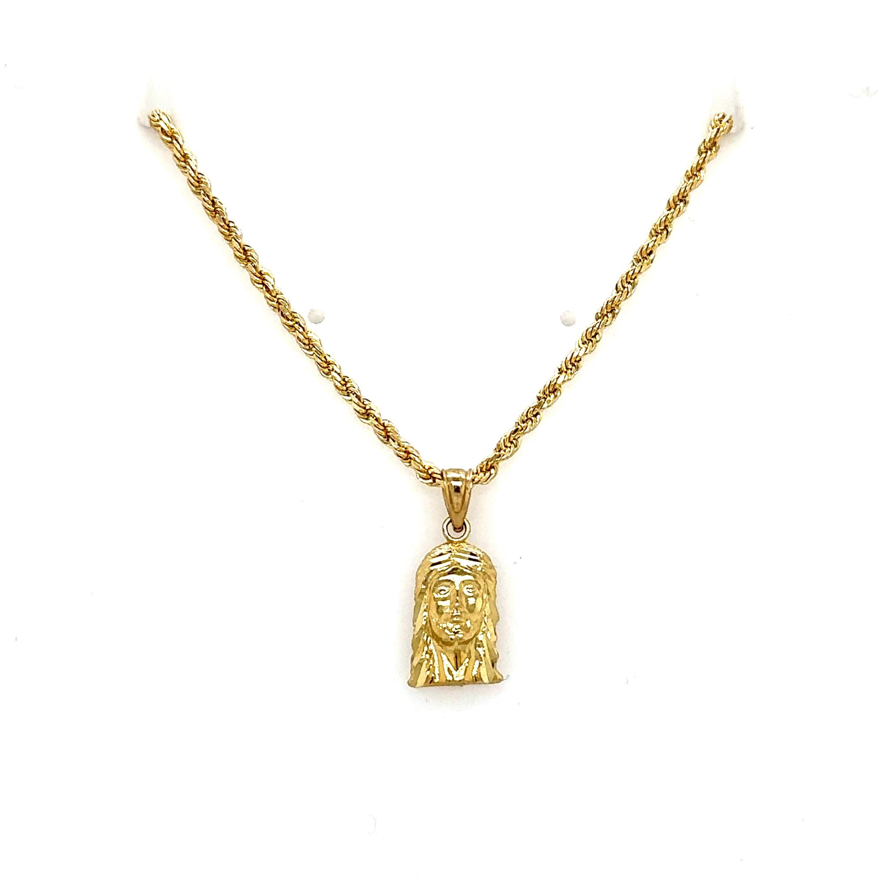 10k Gold - Jesus Face (+ ROPE CHAIN)