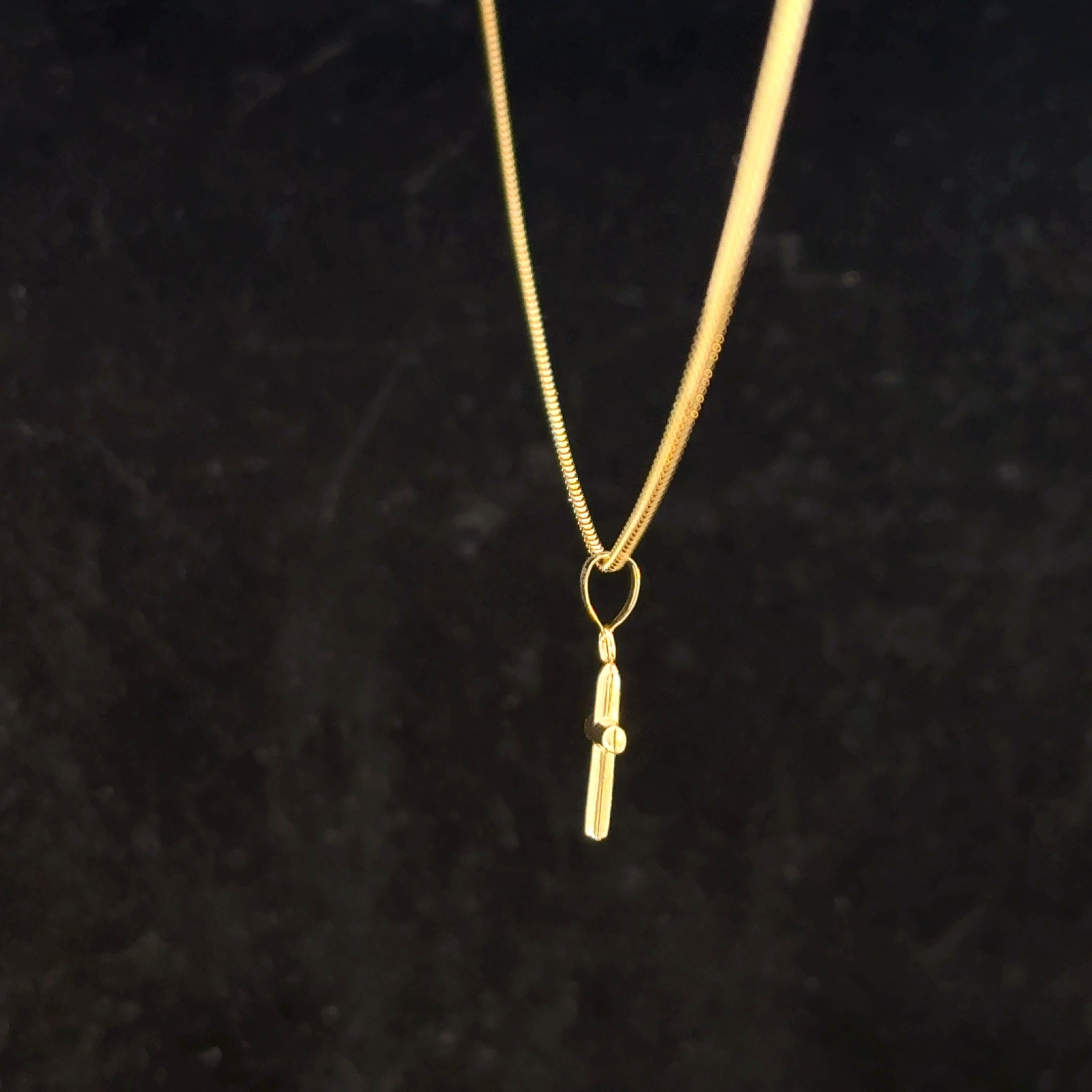 14k Gold Set - 1mm Solid Franco Chain + Pendant