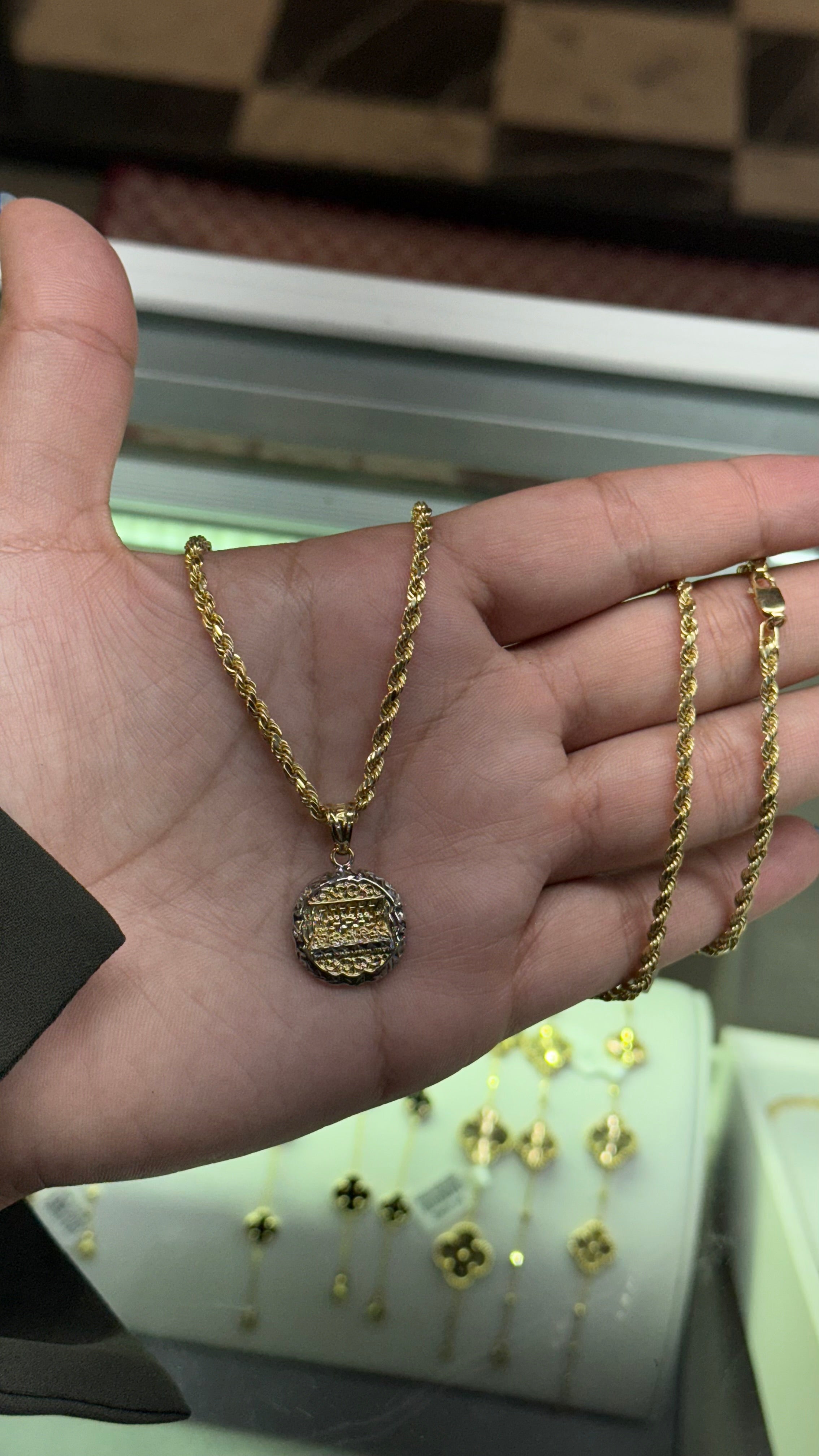 10k Gold Set - 3mm Rope Chain + Pendant