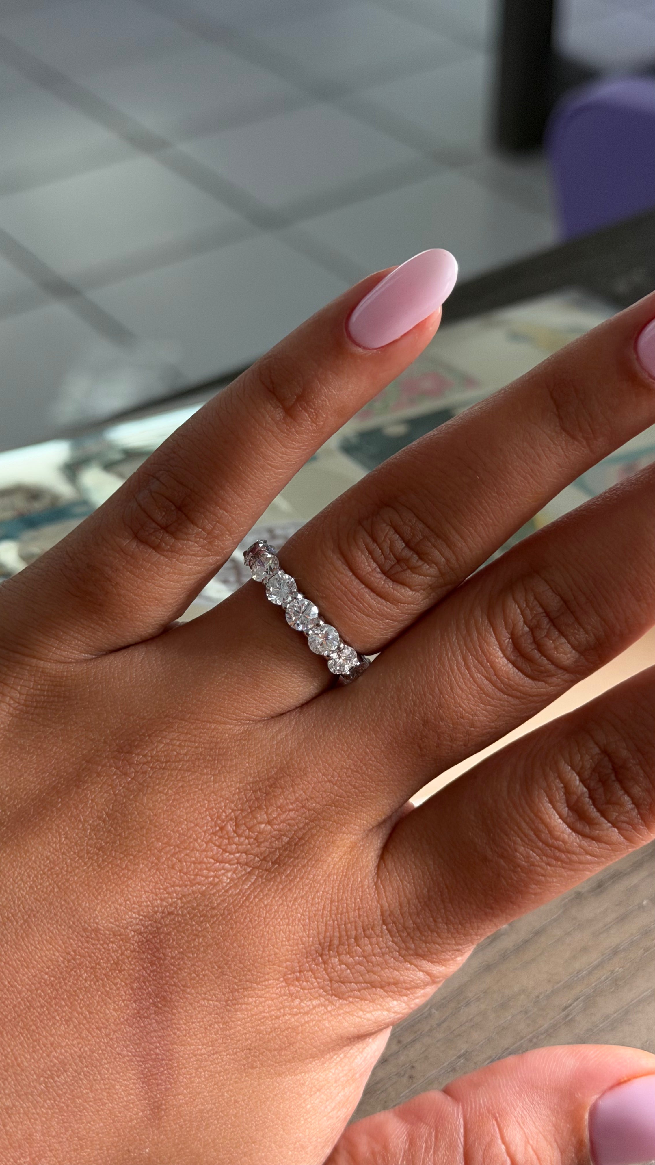 4.55ct Lab Diamond Round Cut Eternity Band