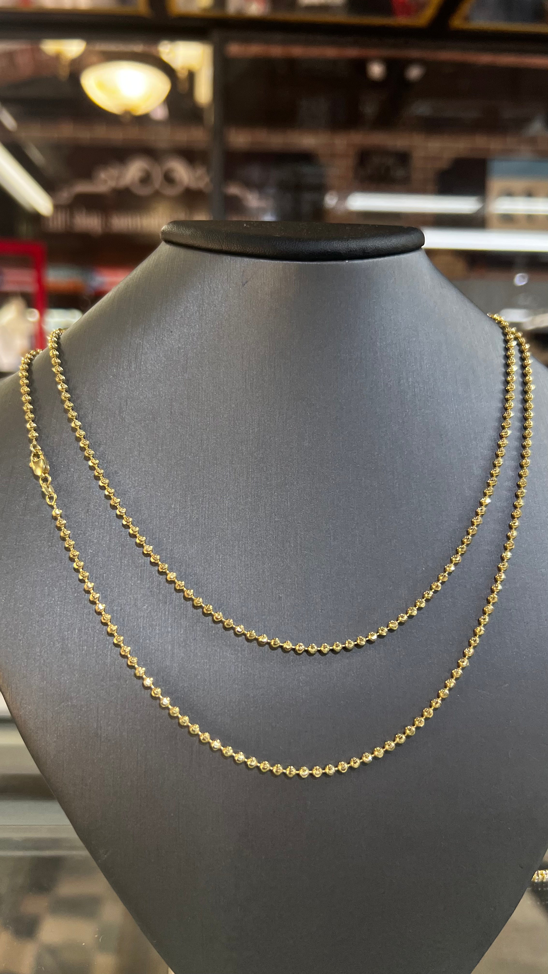 14k Solid Gold - 2.5mm Mooncut Chain