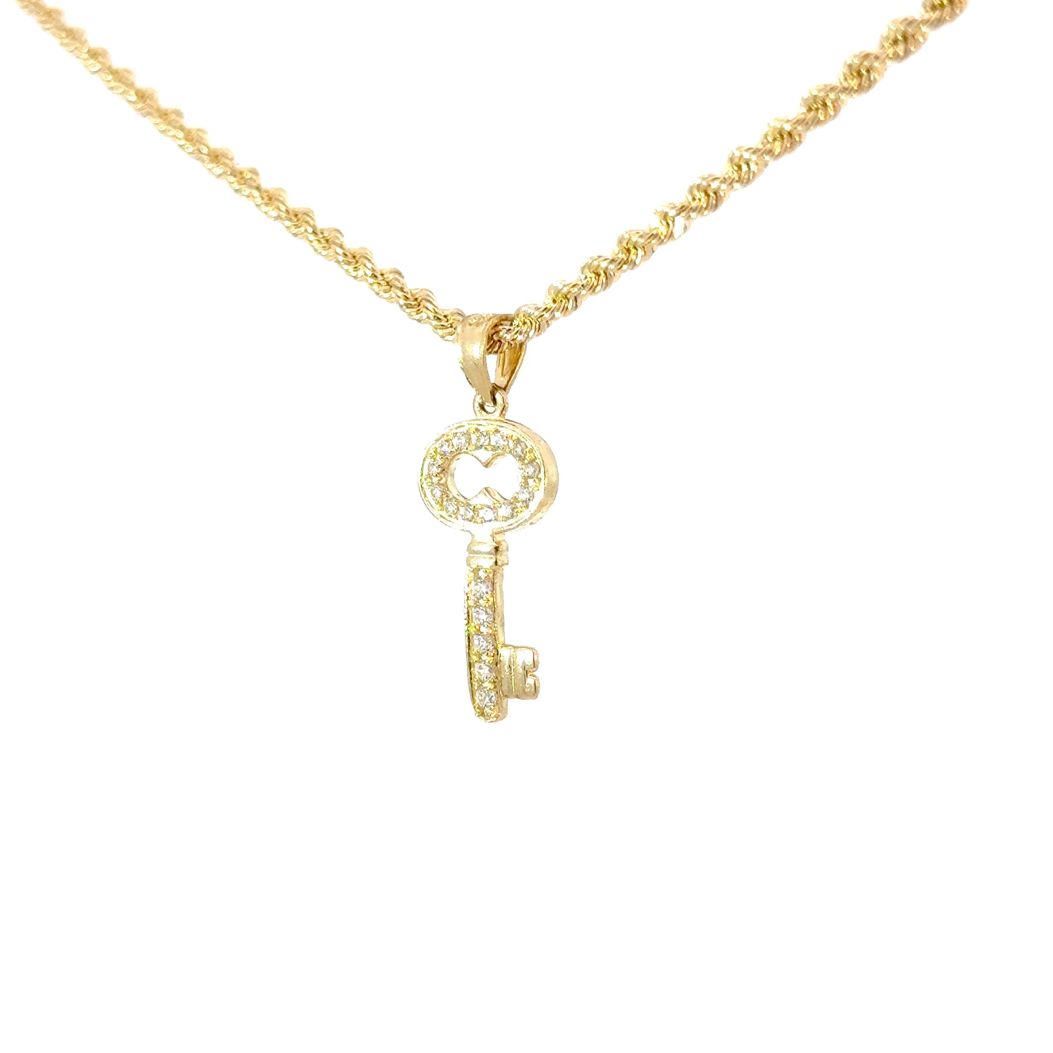 10k Gold Set : 2.3mm Rope +Key Pendant