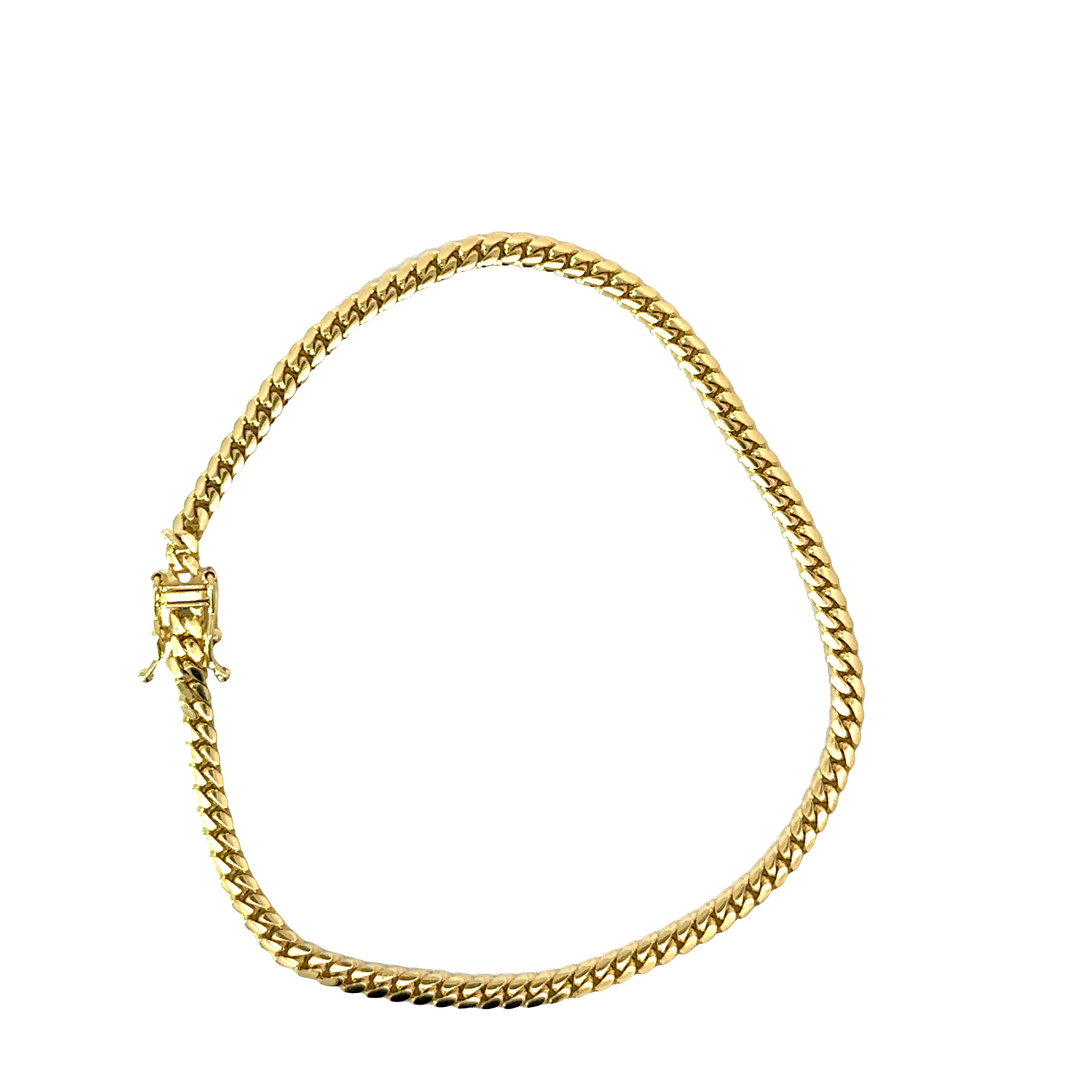 10k Solid Gold - 3.2mm Solid Cuban Bracelet