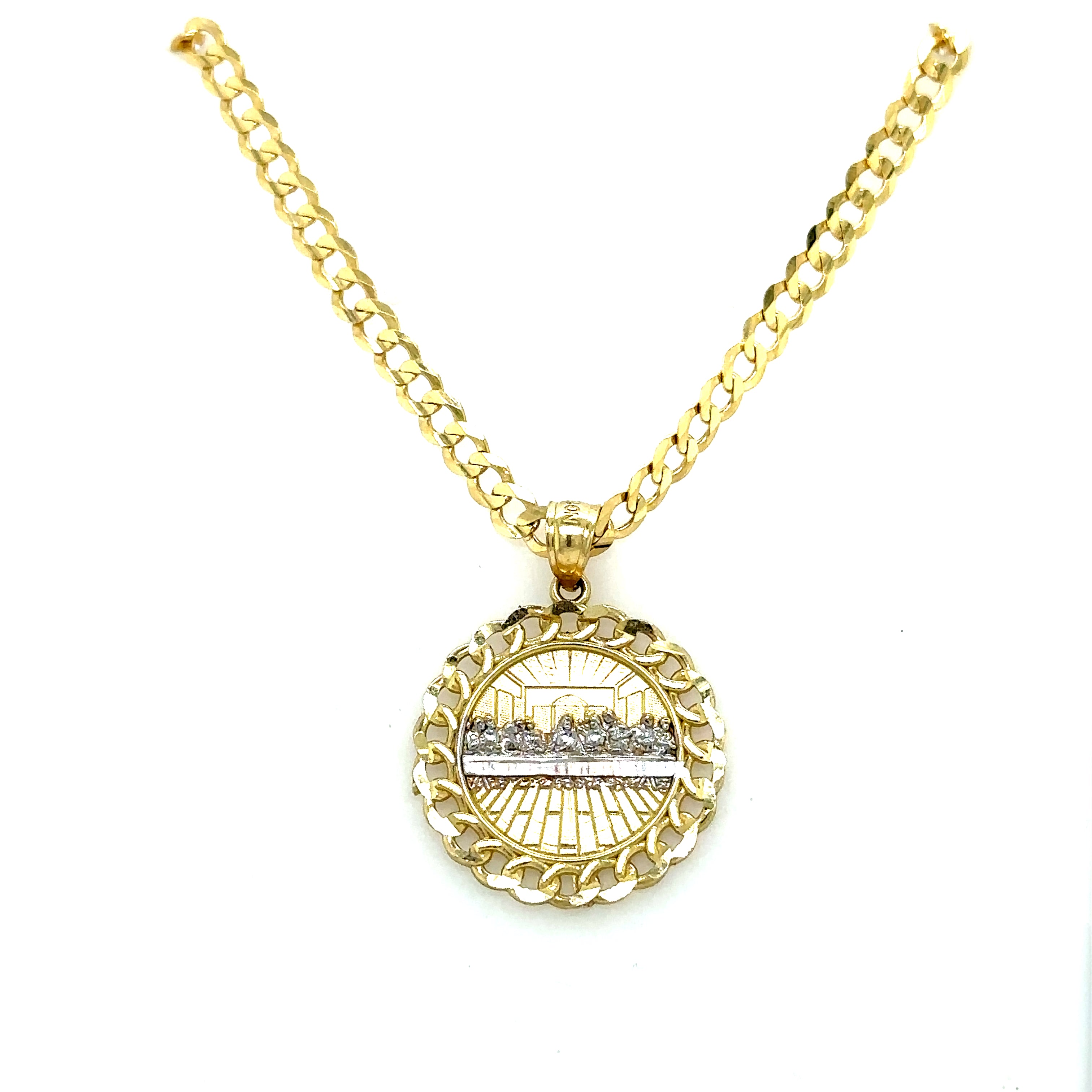 10k Gold Set - 3.7mm Curb Link Chain + Pendant