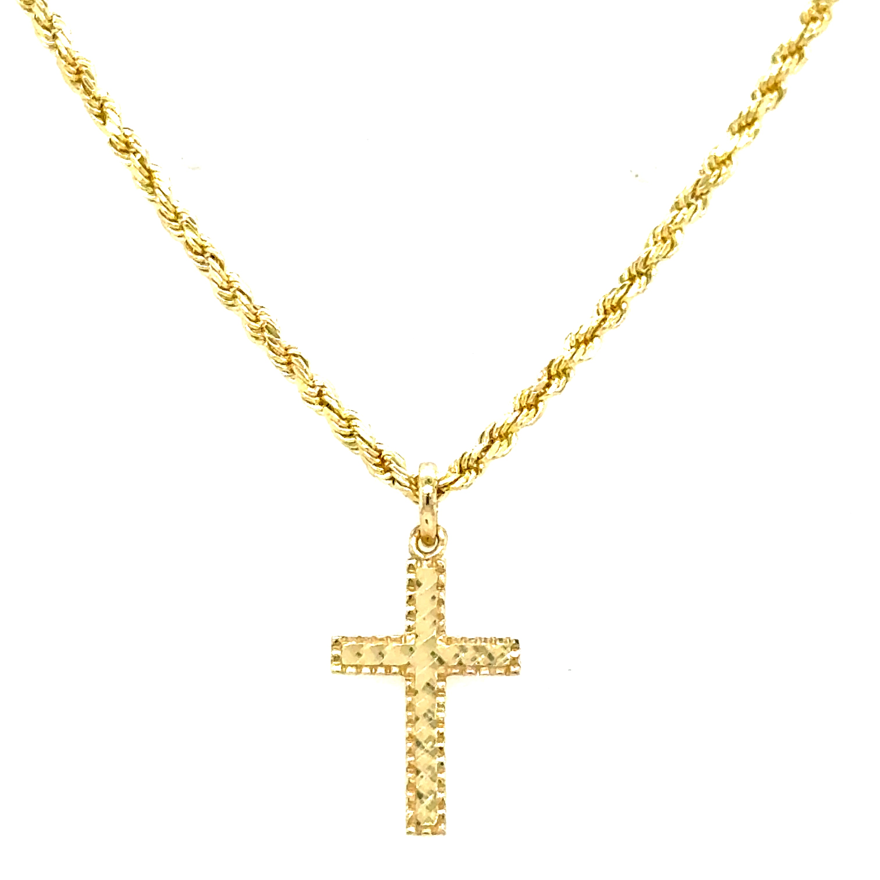 10k Gold Set -  2mm Rope Chain + Pendant