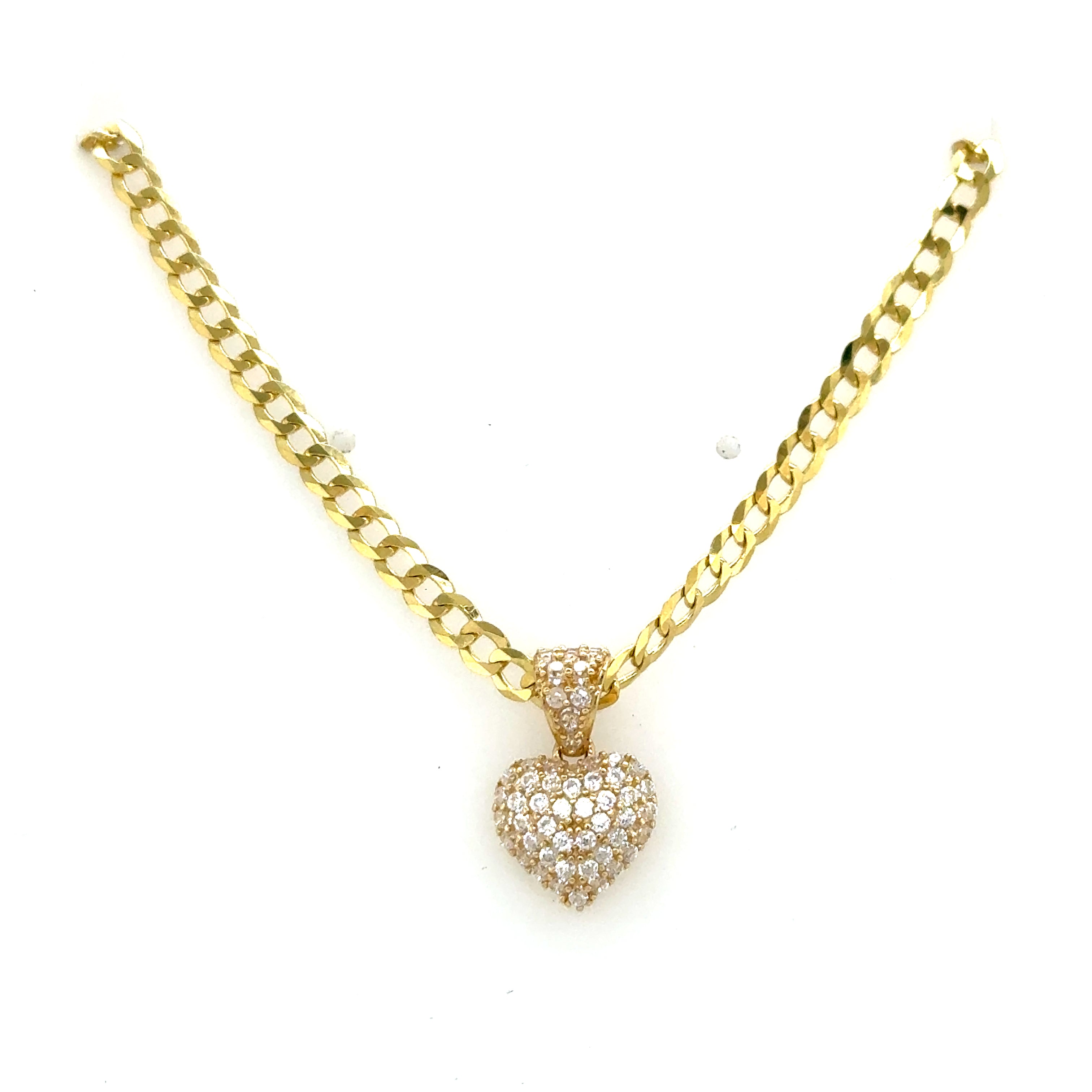 10k Gold Set: 3.2mm Cubana Italiana + Pendant