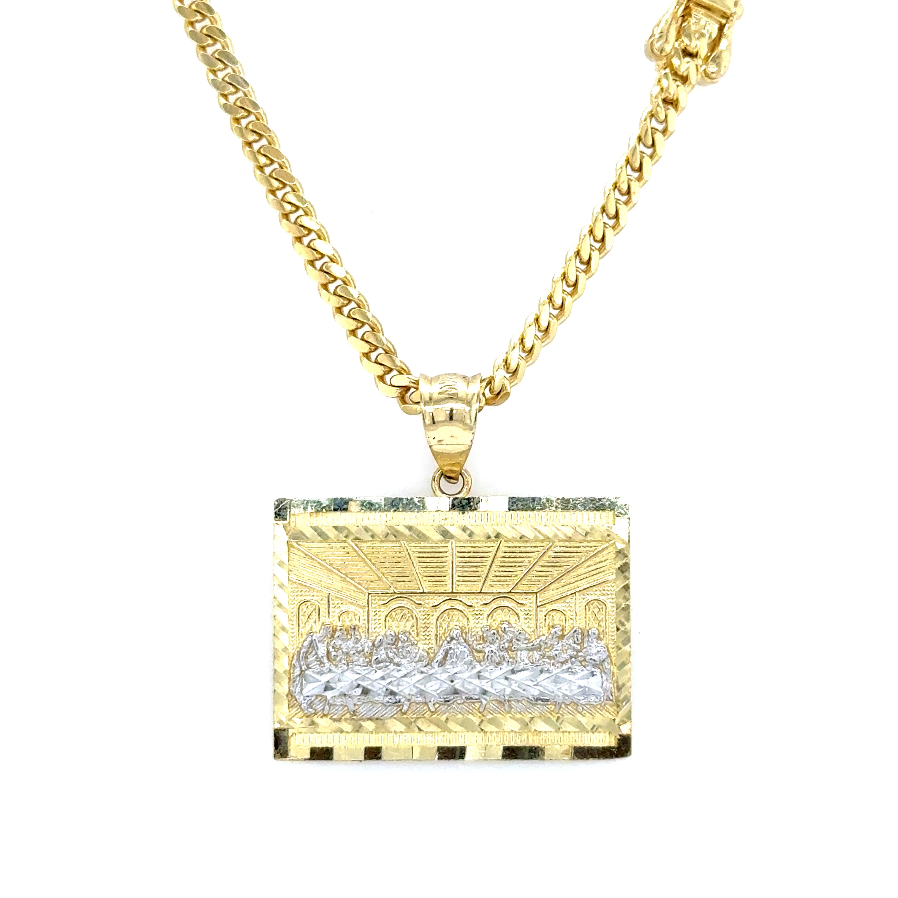 10k Gold Set: 3.2mm Solid Cuban Chain + Pendant