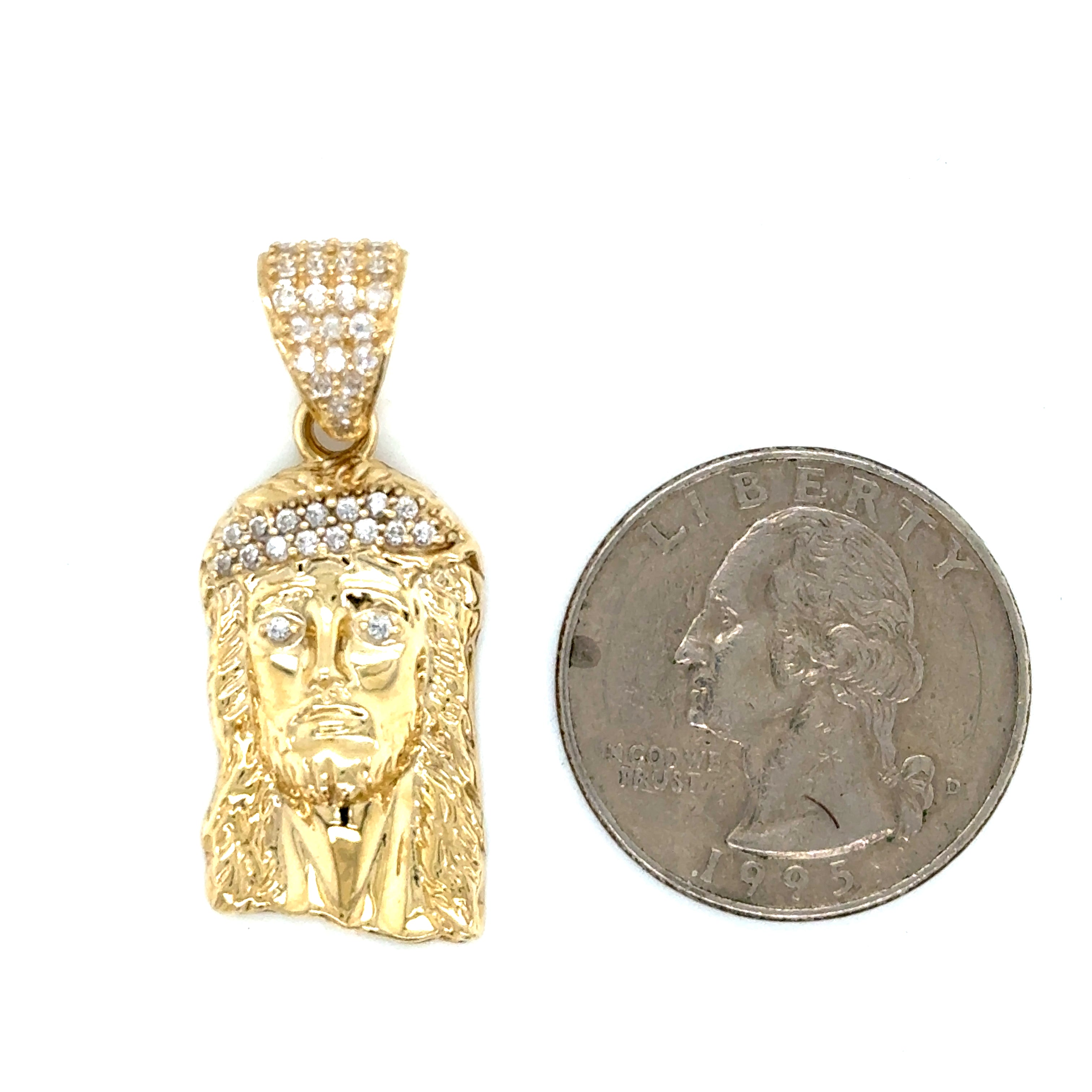 10k Gold - Jesus Face Pendant