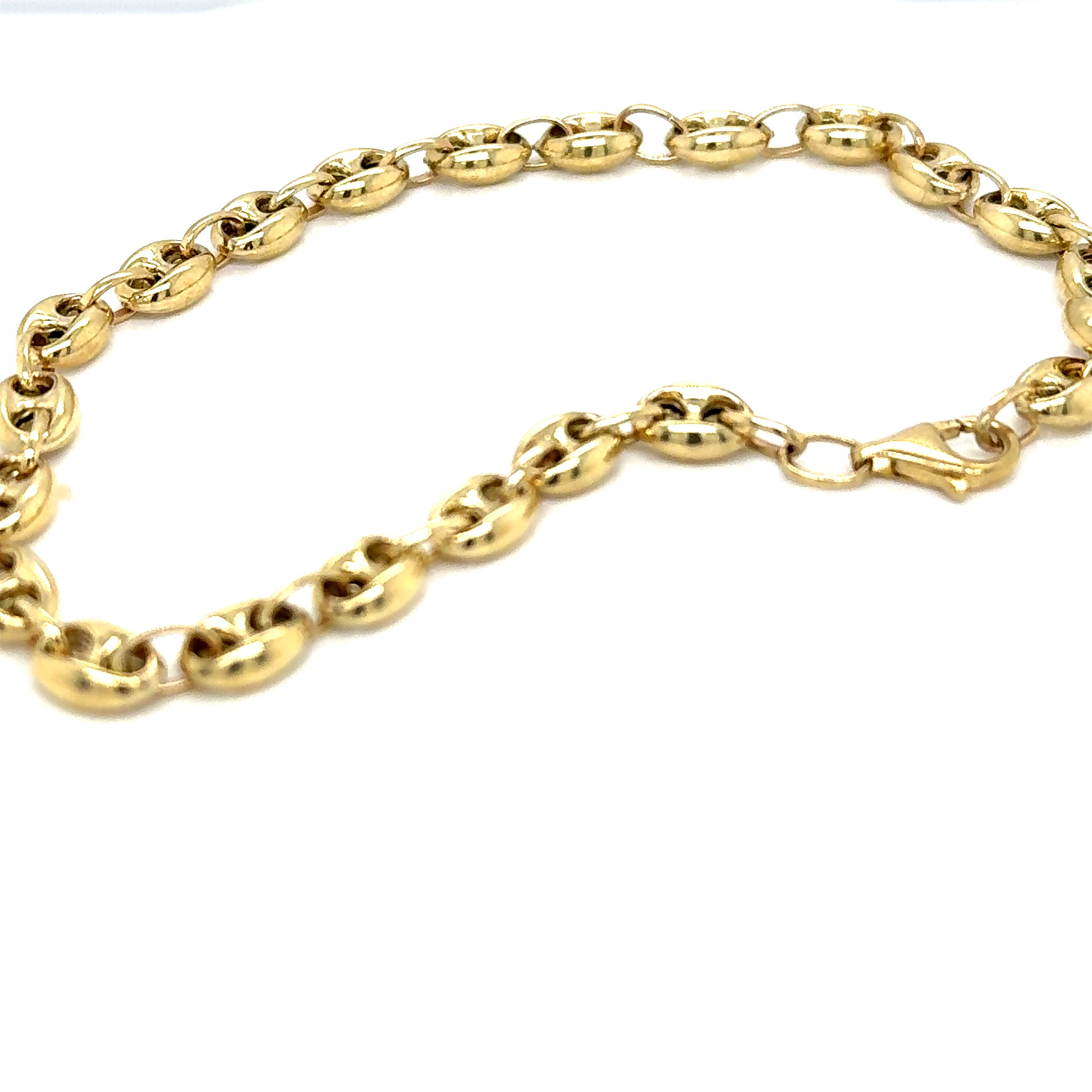 10k Gold - 6mm Puff Mariner Anklet