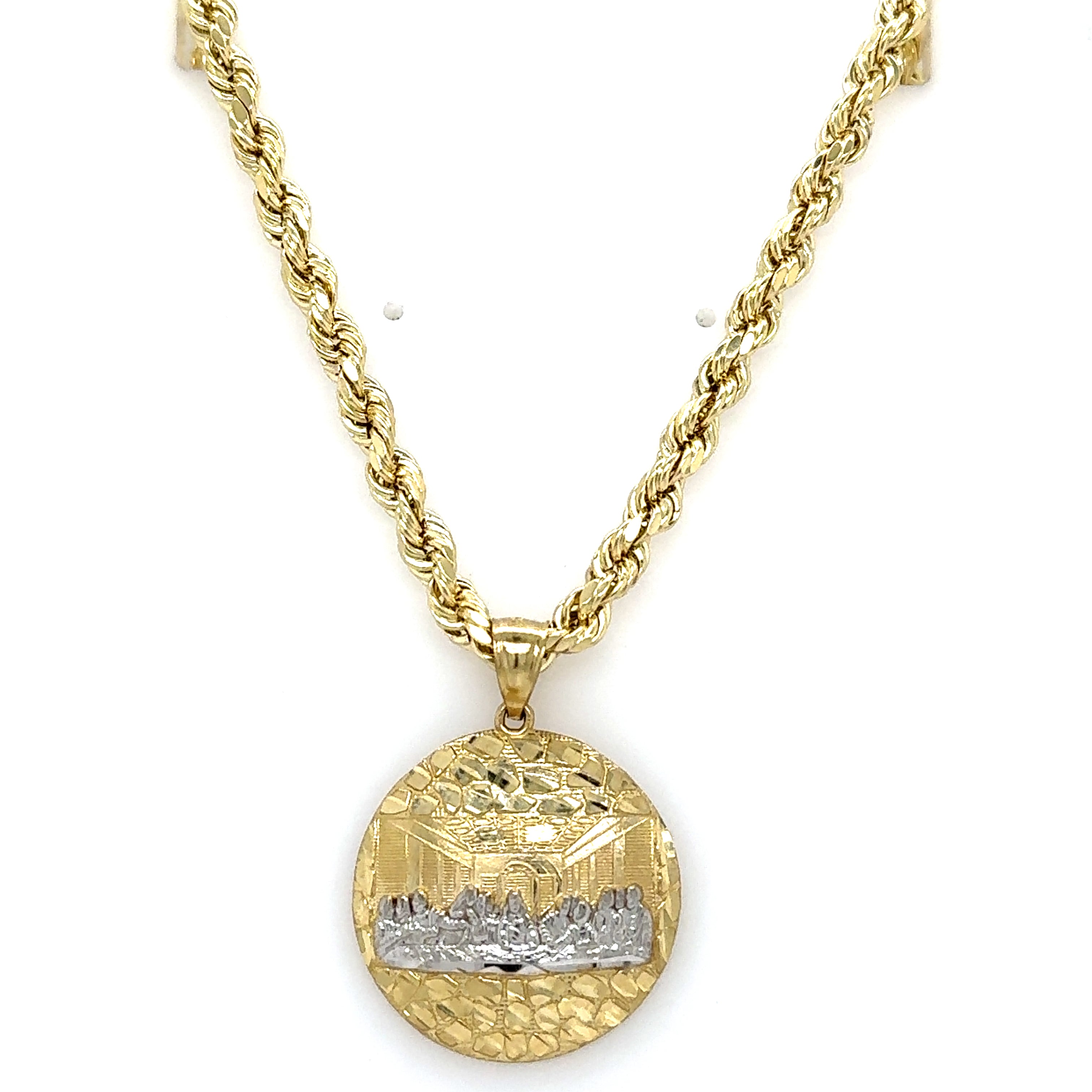 10k Gold Set - 4mm Rope Chain + Pendant