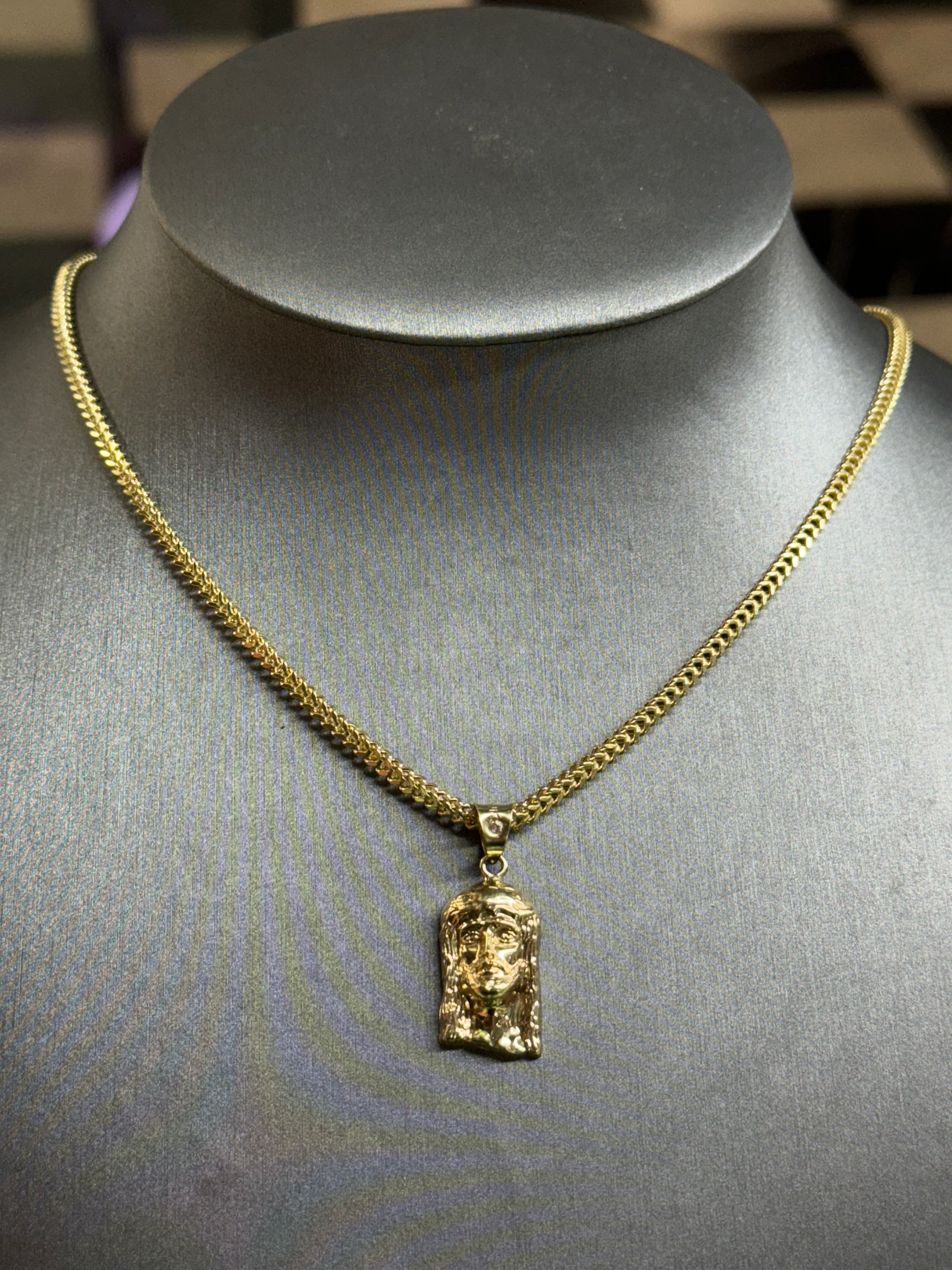 10k Gold - Jesus Face (+ FRANCO CHAIN)