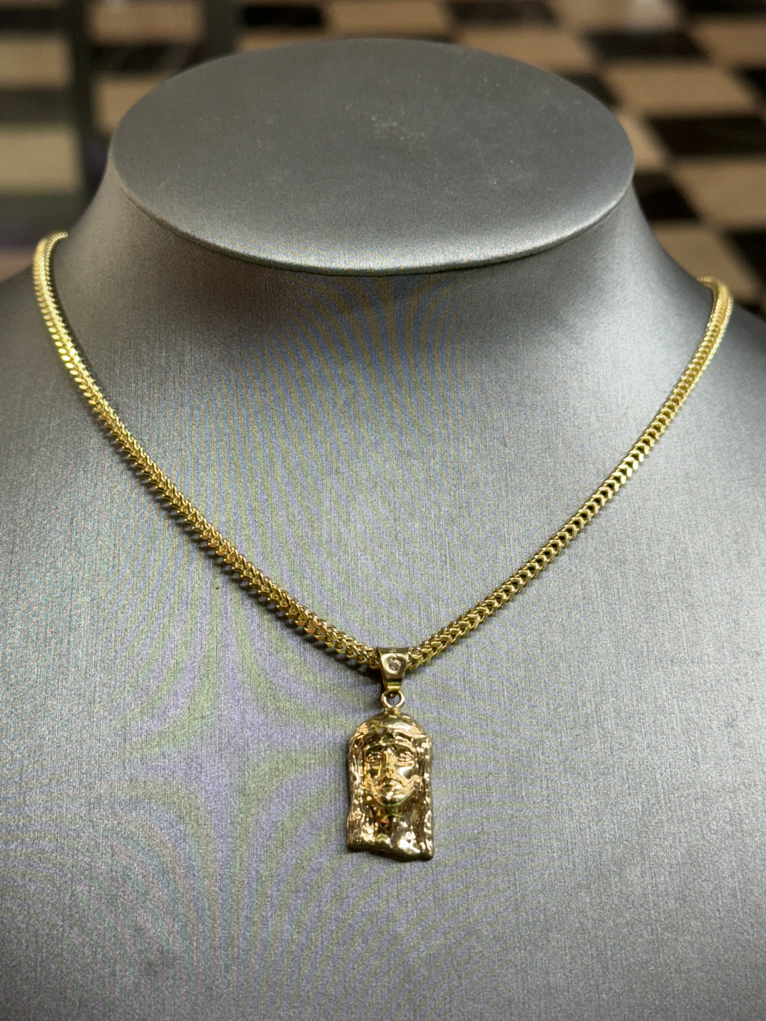 10k Gold - Jesus Face (+ FRANCO CHAIN)