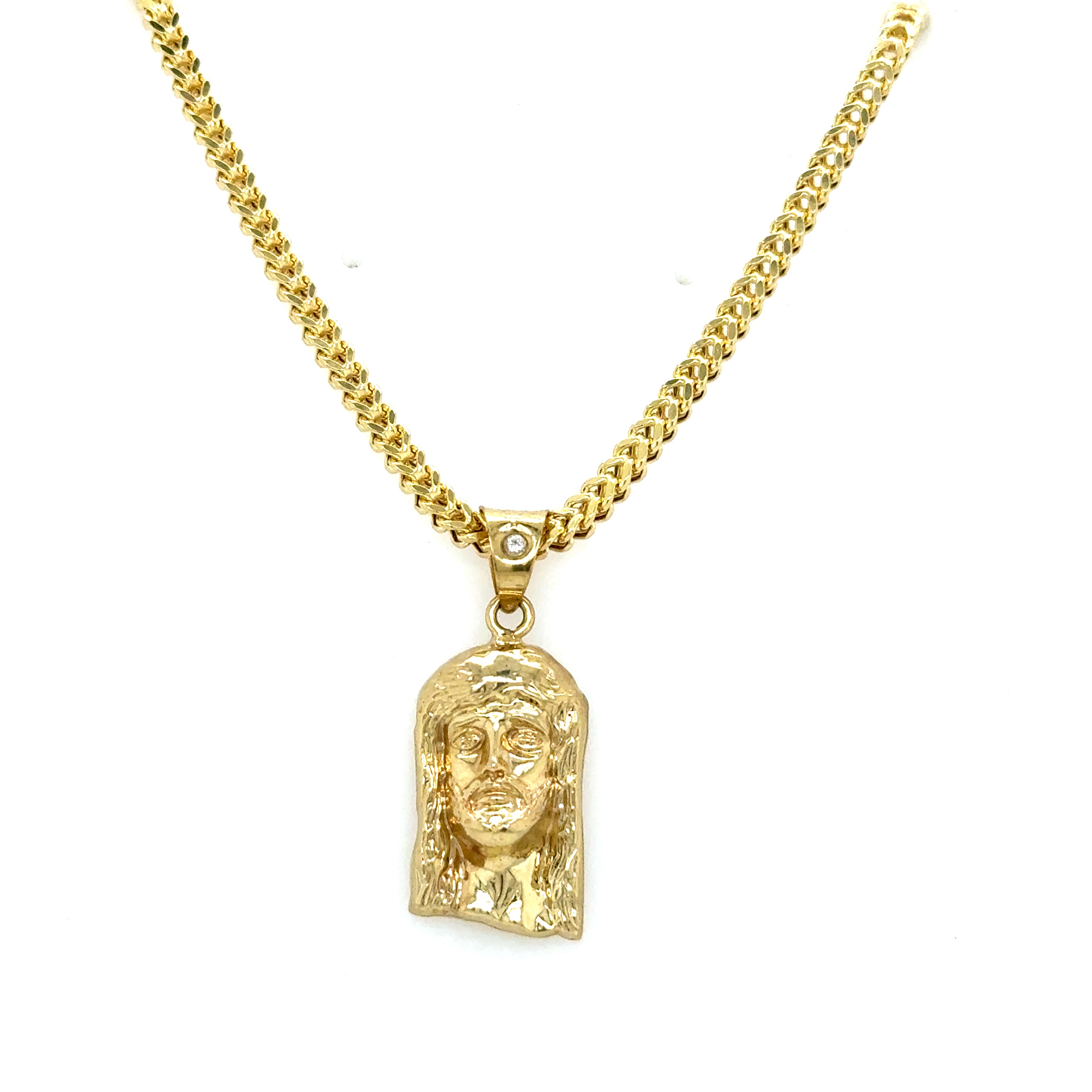 10k Gold - Jesus Face (+ FRANCO CHAIN)