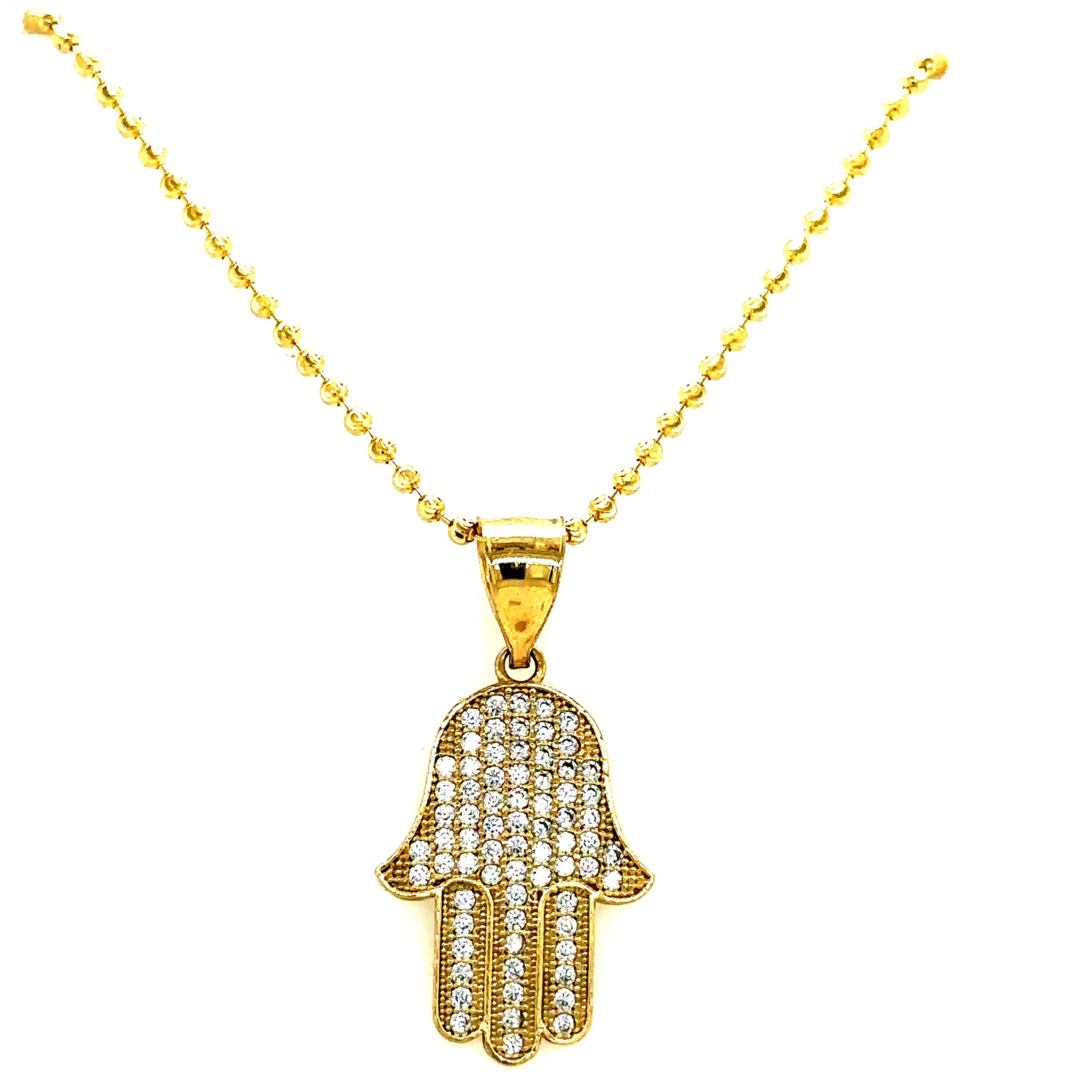 14k Gold Set -  1.8mm Solid Mooncut Chain + Pendant