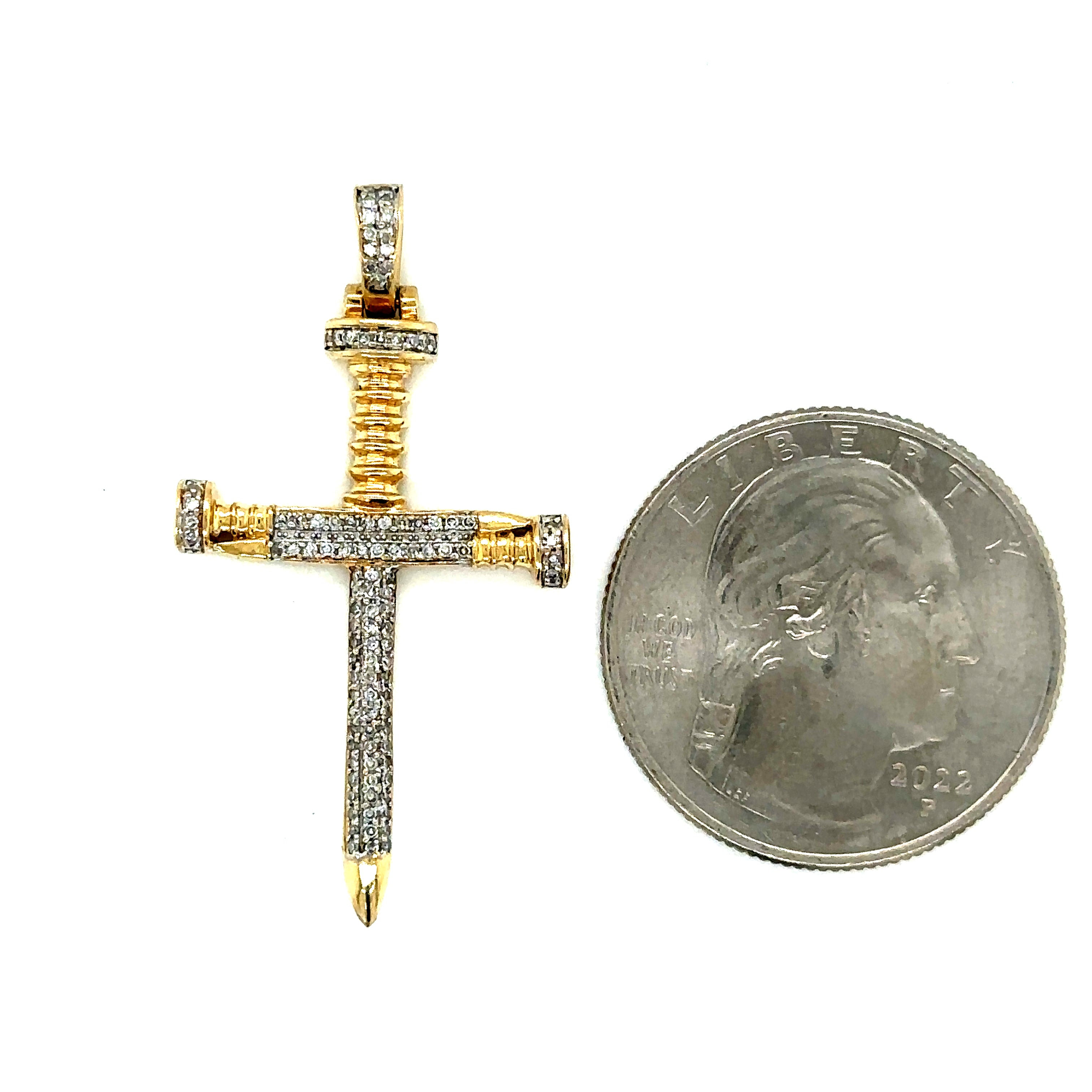 10k Gold - Diamond Cross Pendant