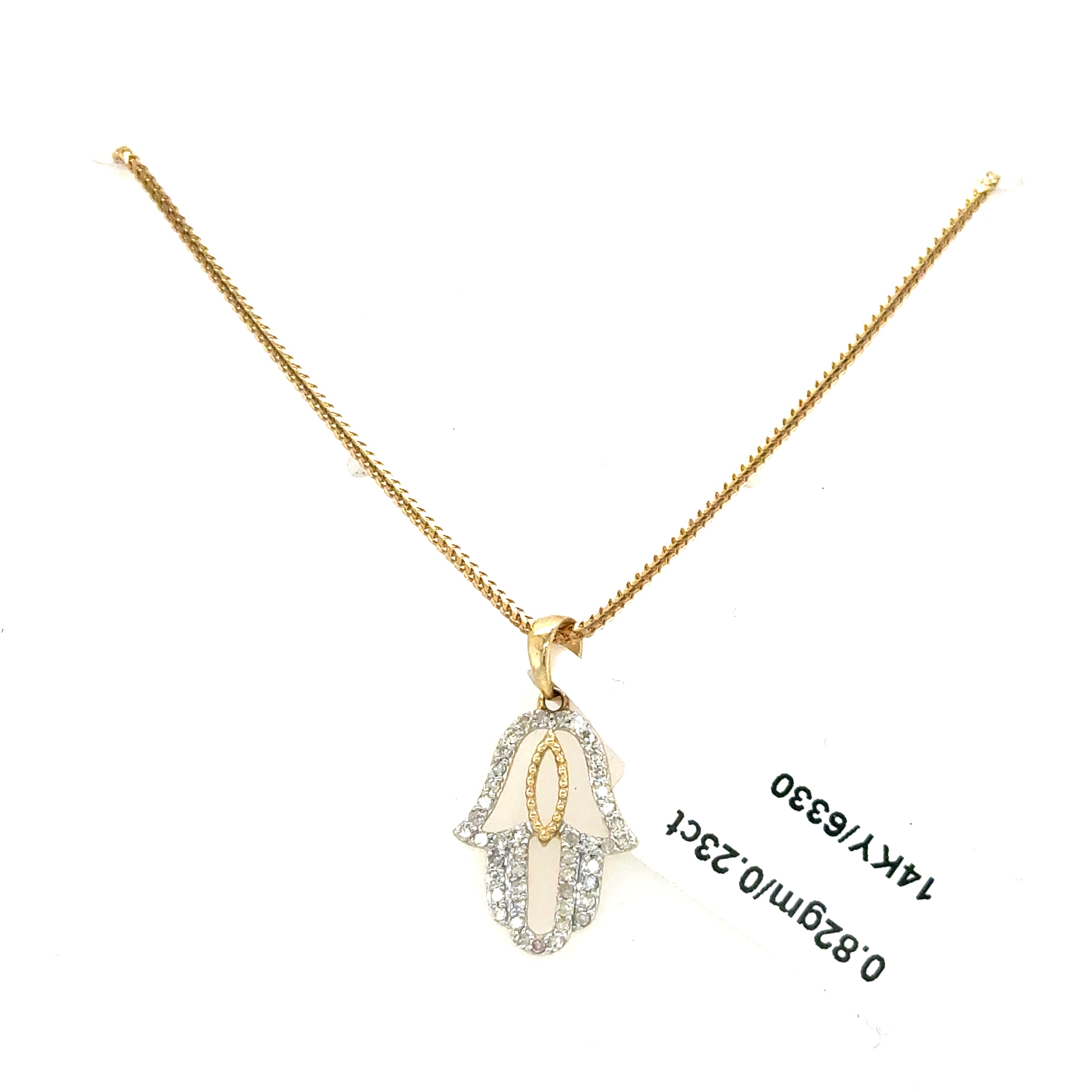 Gold Set - 1mm Solid Franco Chain + Diamond Pendant