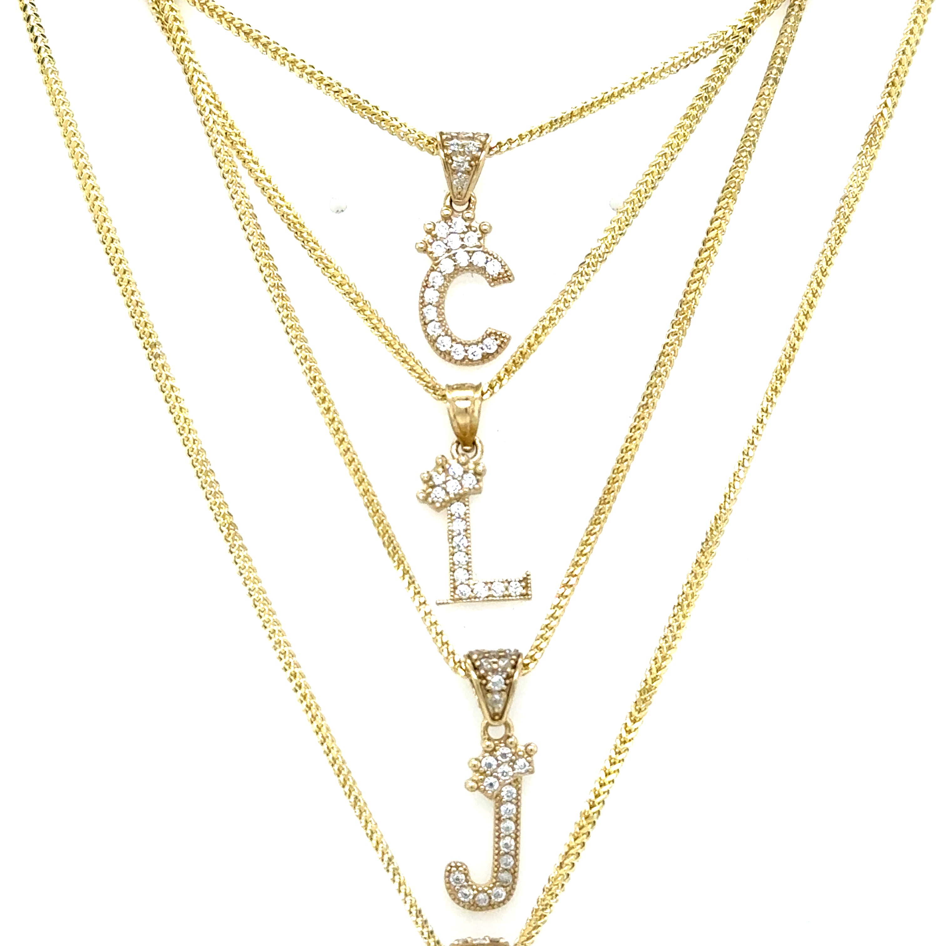 10k Gold Set - 1.5mm Franco Chain + Initial pendant