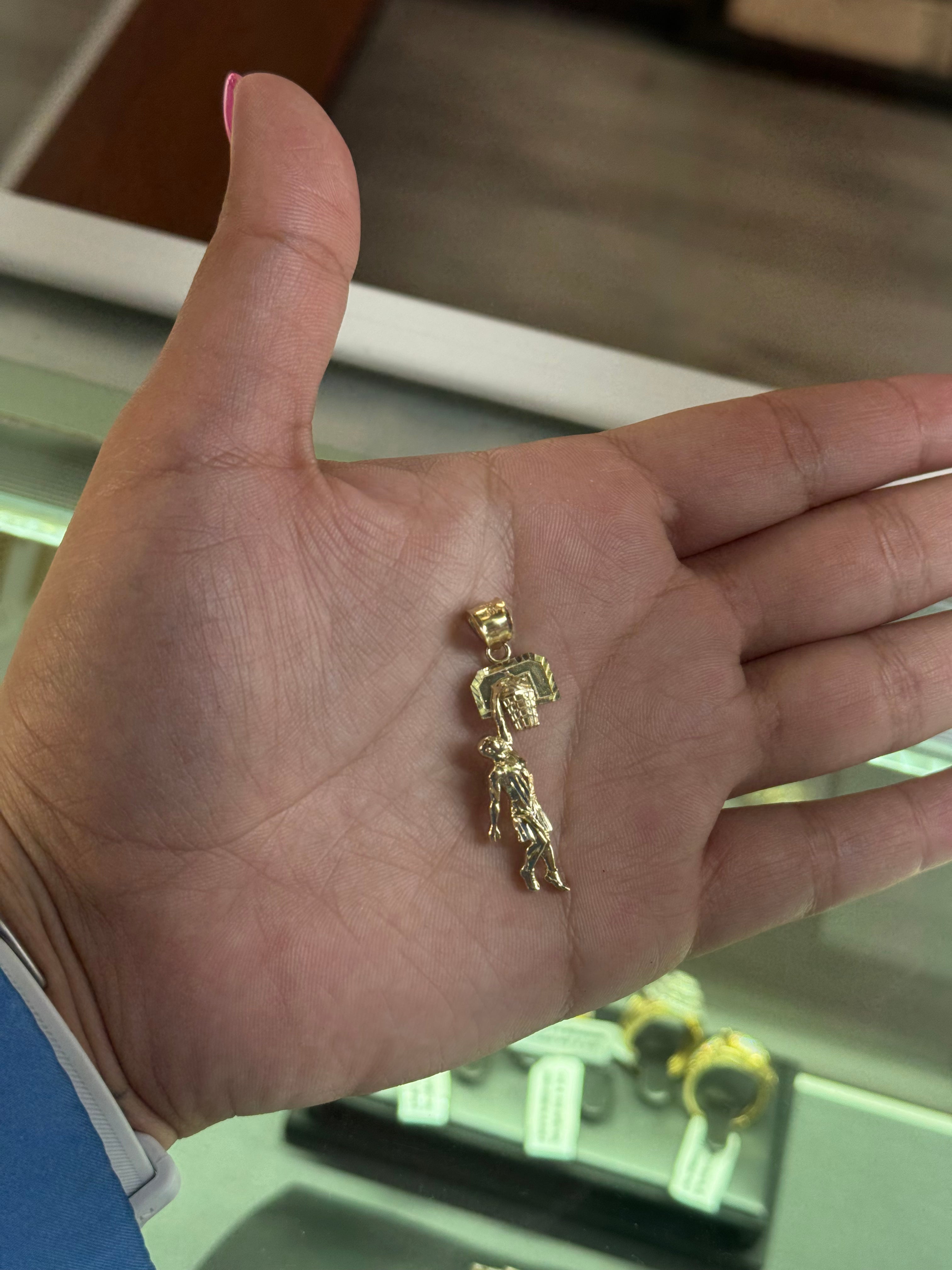 10k Gold - Basketball Pendant