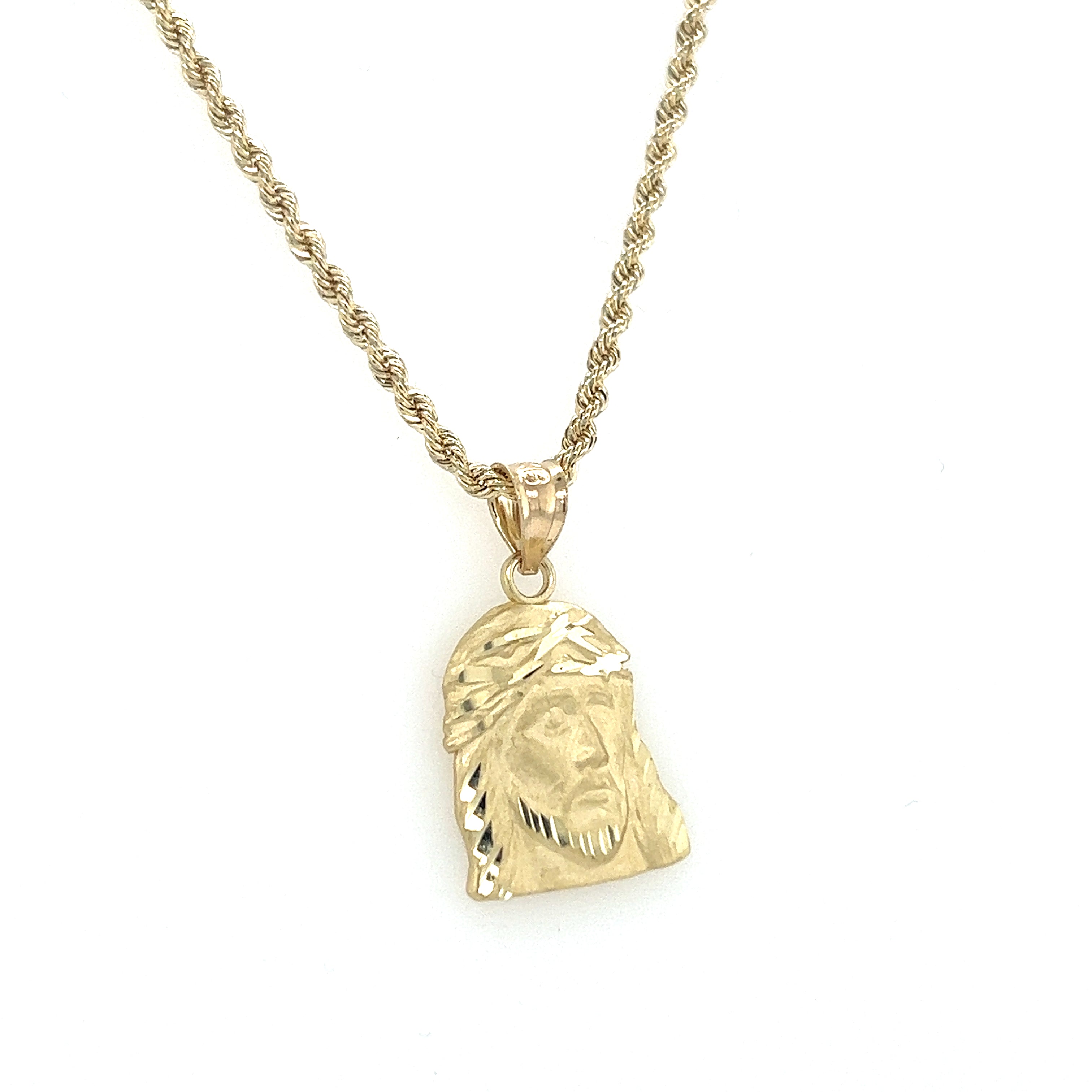 10k Gold Set - 2mm Rope Chain + Jesus