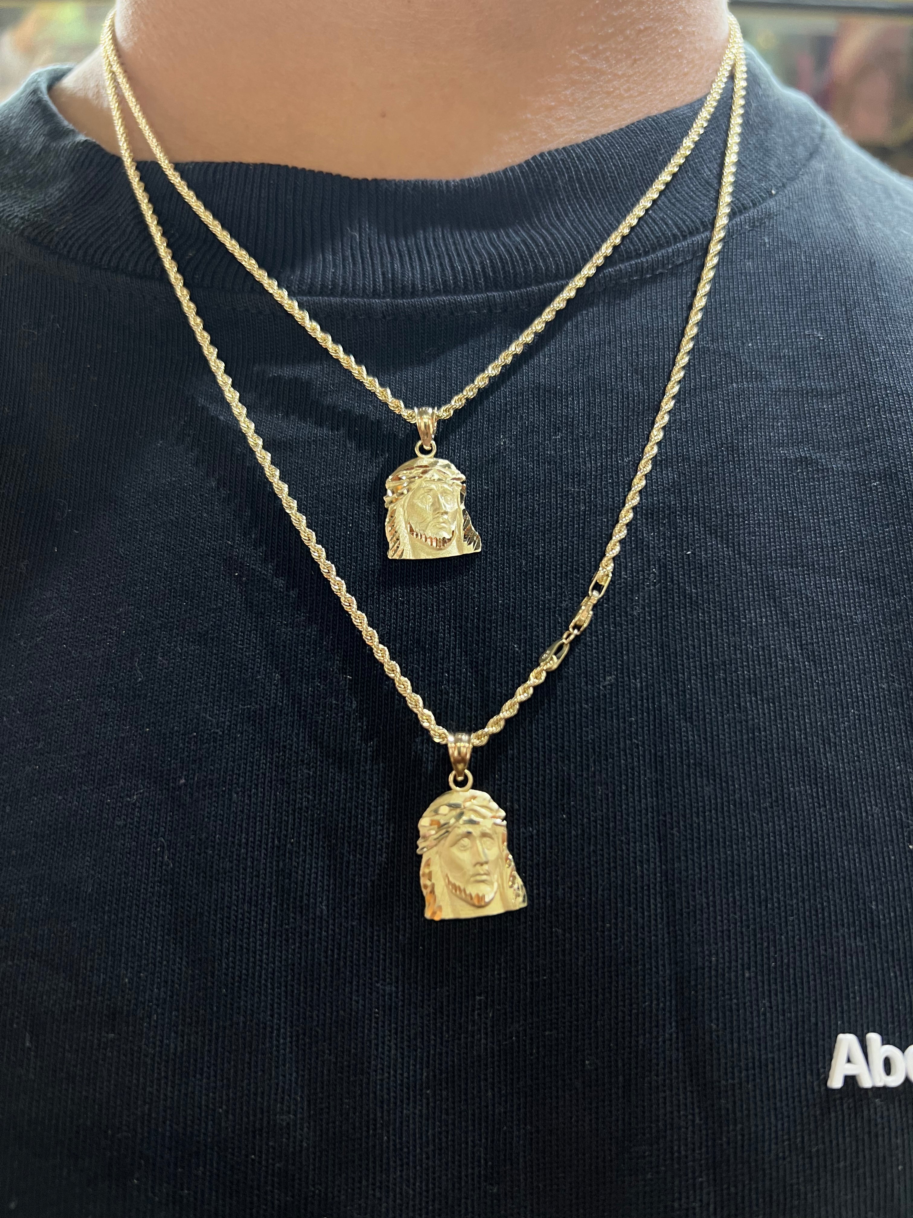 10k Gold Set - 2mm Rope Chain + Jesus