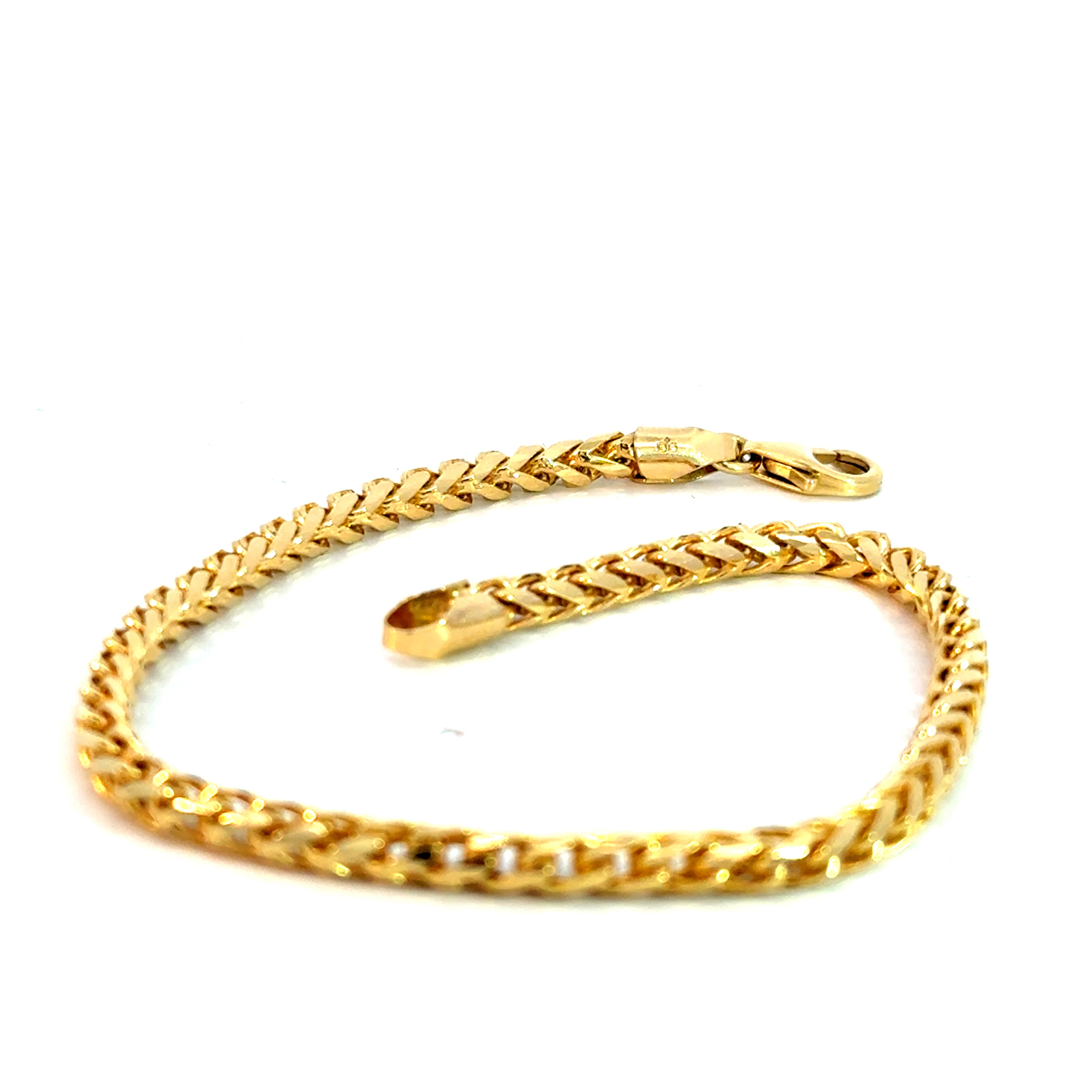 14K Gold Solid Franco Bracelet 3.3MM