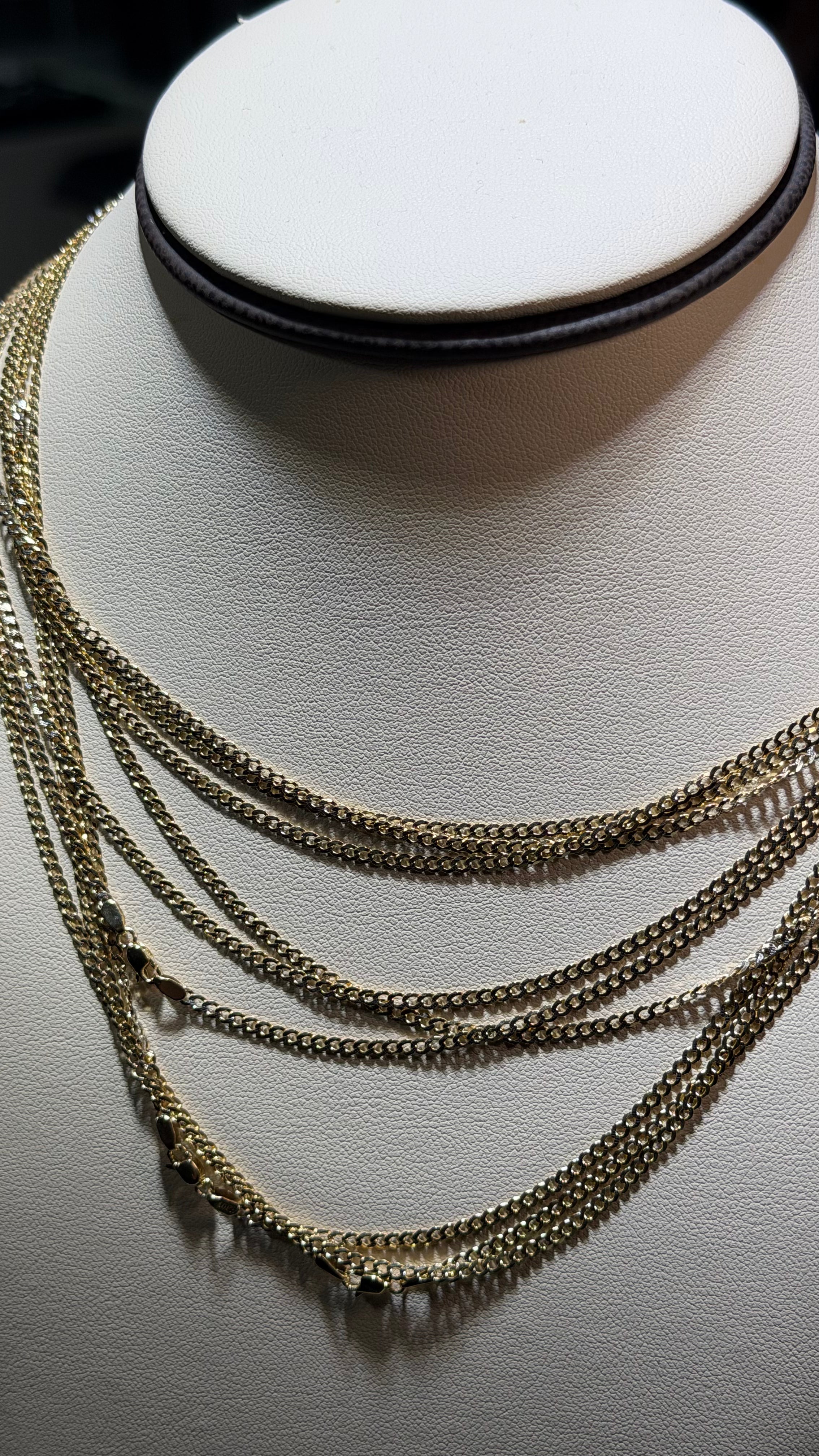 10k Solid Gold - 2mm Solid Flat Cuban 2-tone Chain