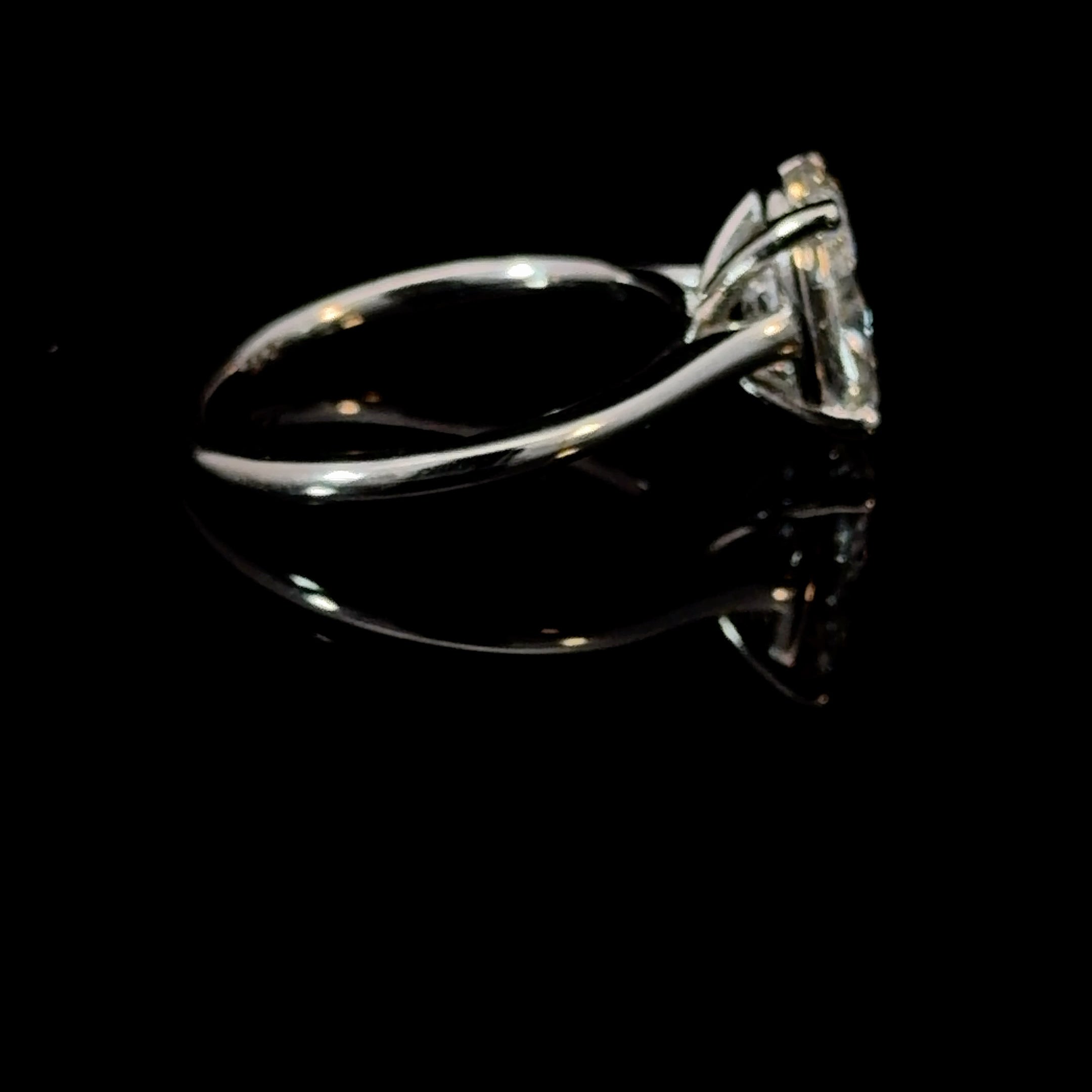 2.02 Ct Oval Lab Diamond Cathedral Solitaire Engagement Ring