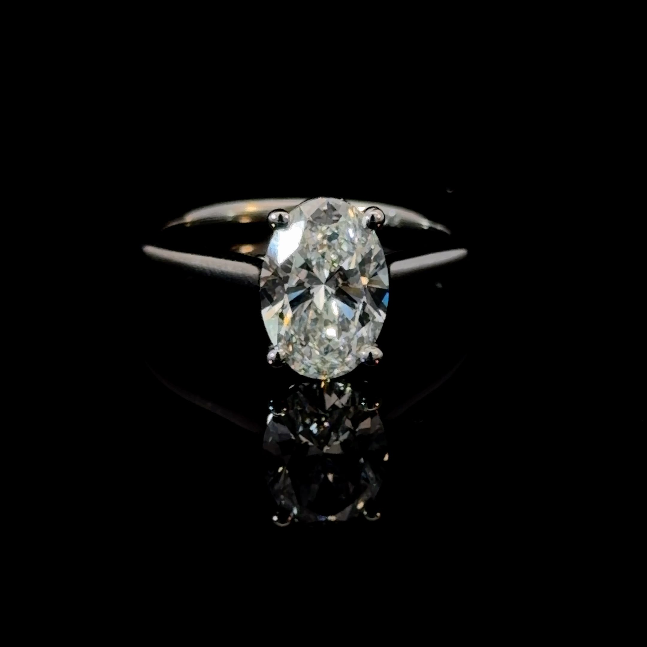 Oval Cut Lab Grown Diamond Engagement Ring - Cathedral Setting
