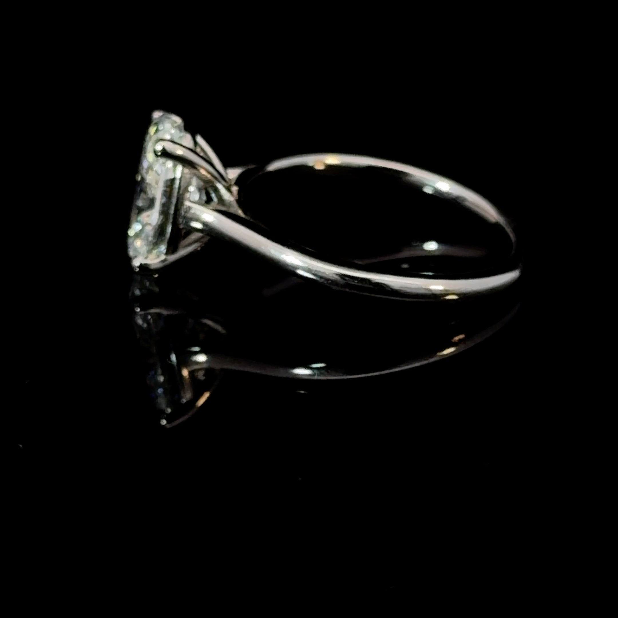 2.02 Ct Oval Lab Diamond Cathedral Solitaire Engagement Ring