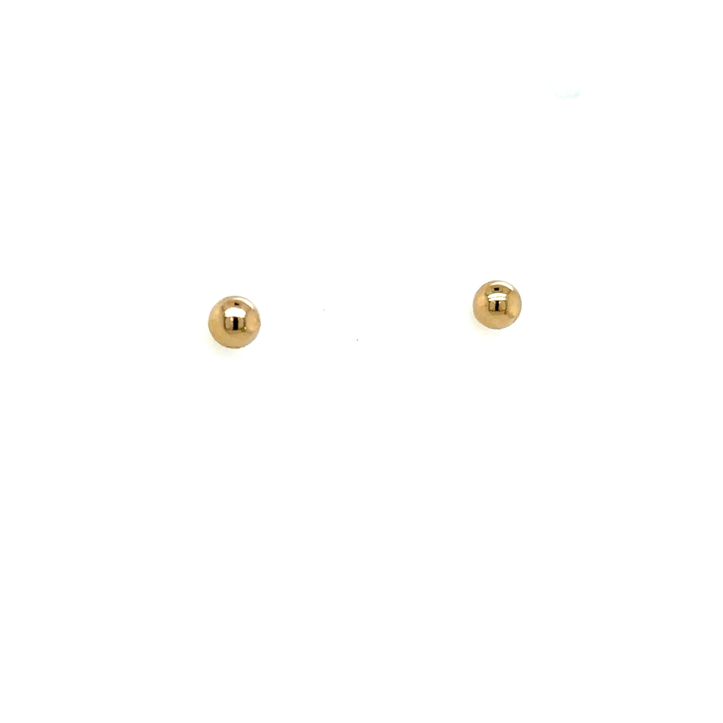 14k Gold - 4mm Ball Earrings