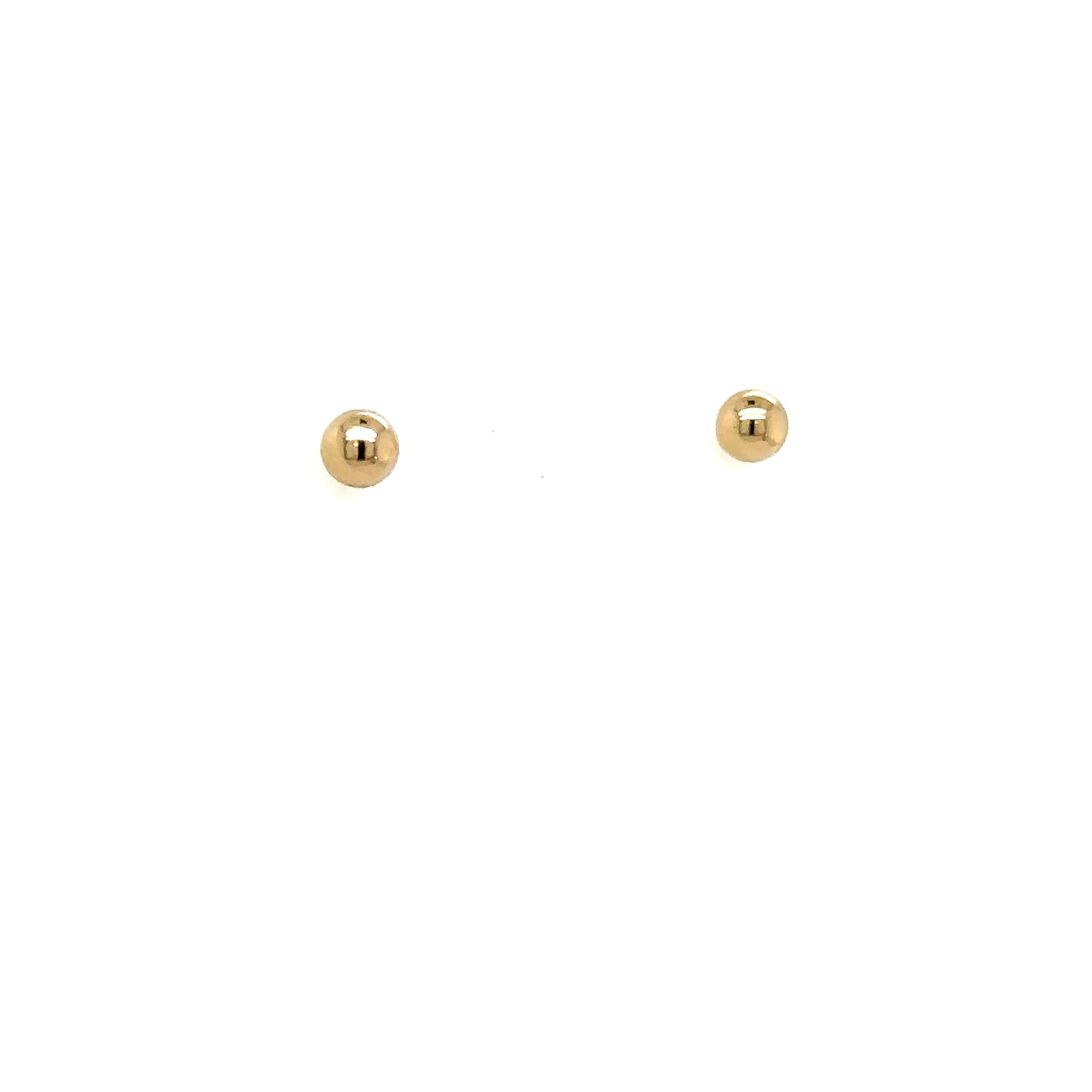 14k Gold - 4mm Ball Earrings