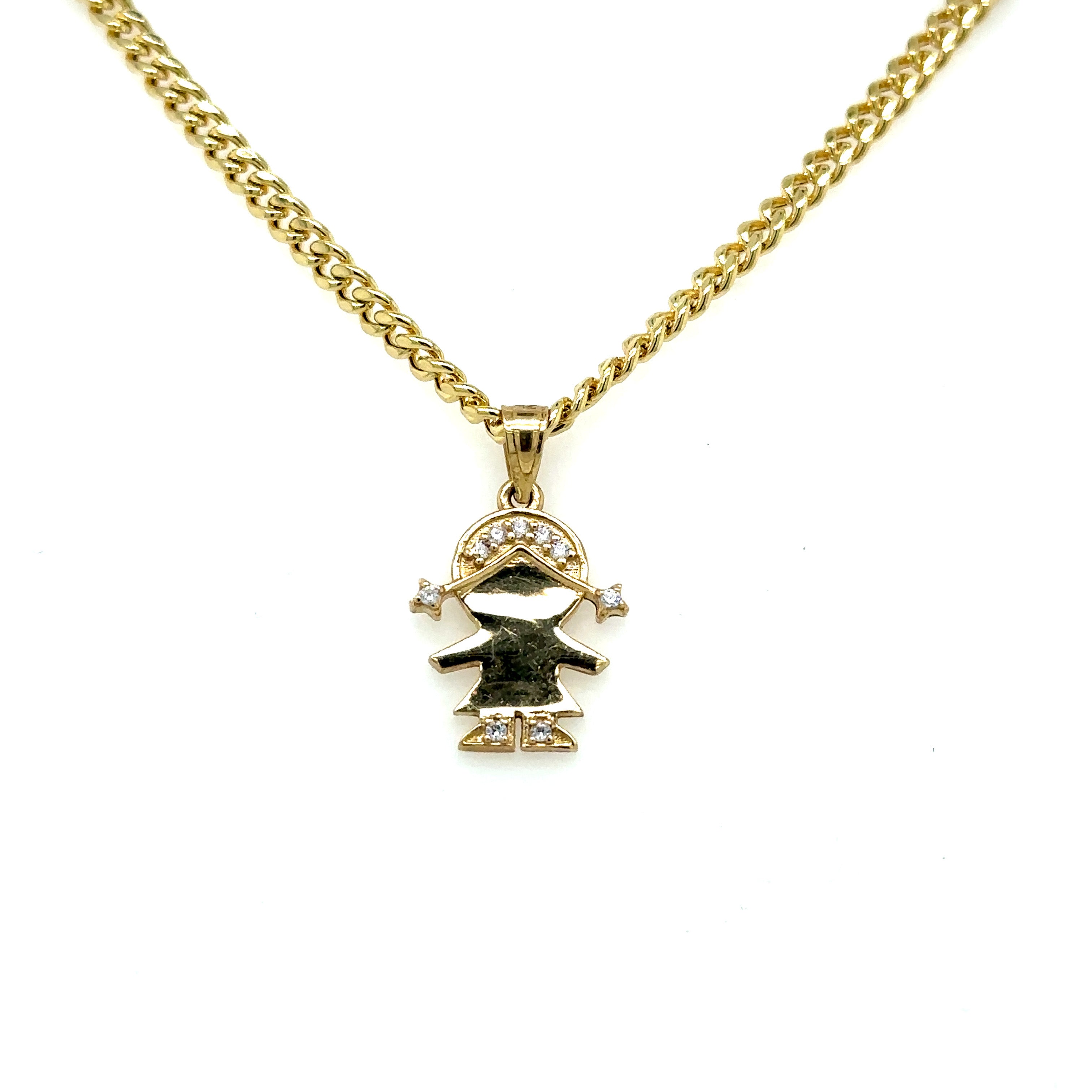 Gold Set -  Cuban Chain 3mm + Pendant