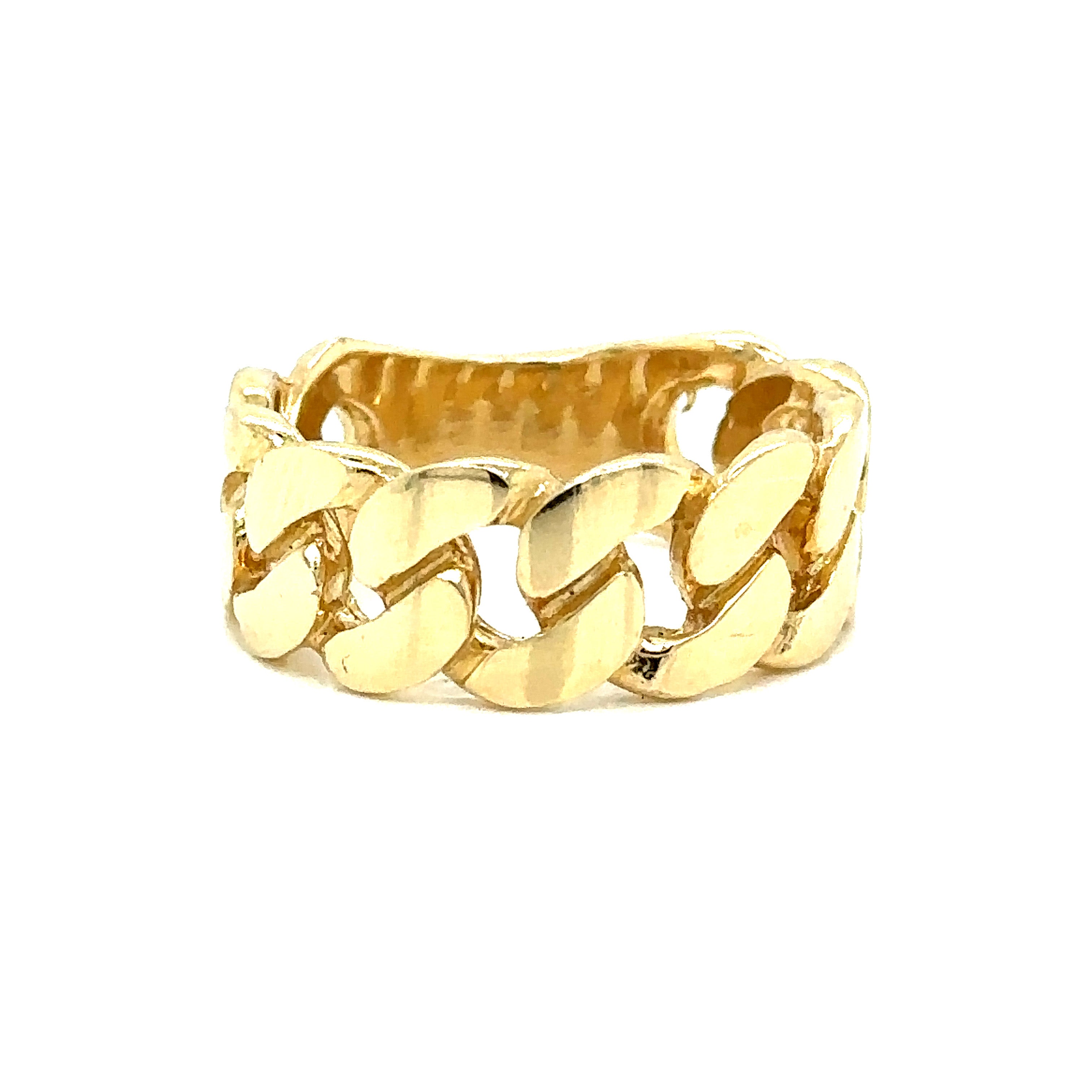 14k Gold - 9mm Solid Cuban Ring