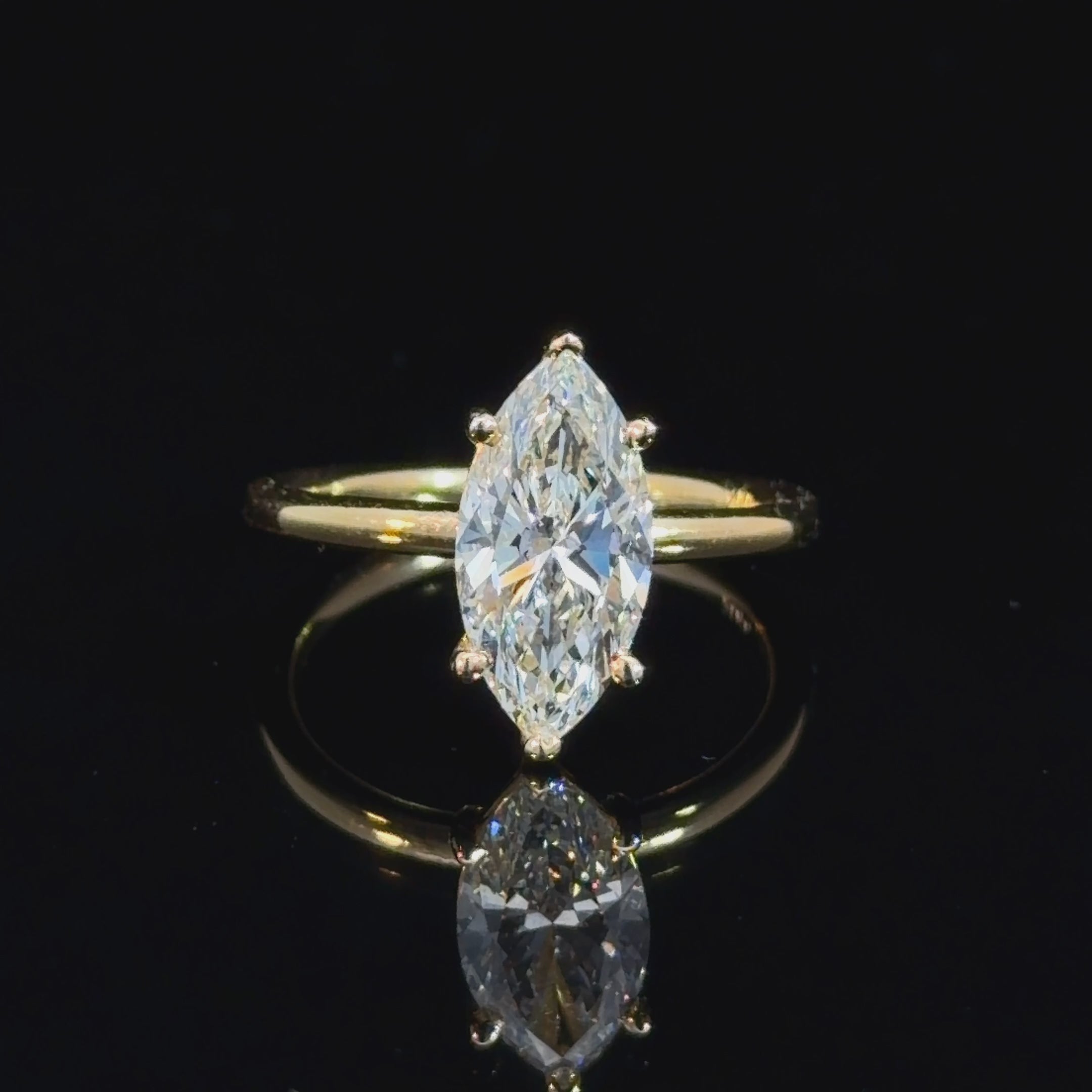 2.01 MARQUISE CUT LAB DIAMOND BASKET SOLITAIRE RING