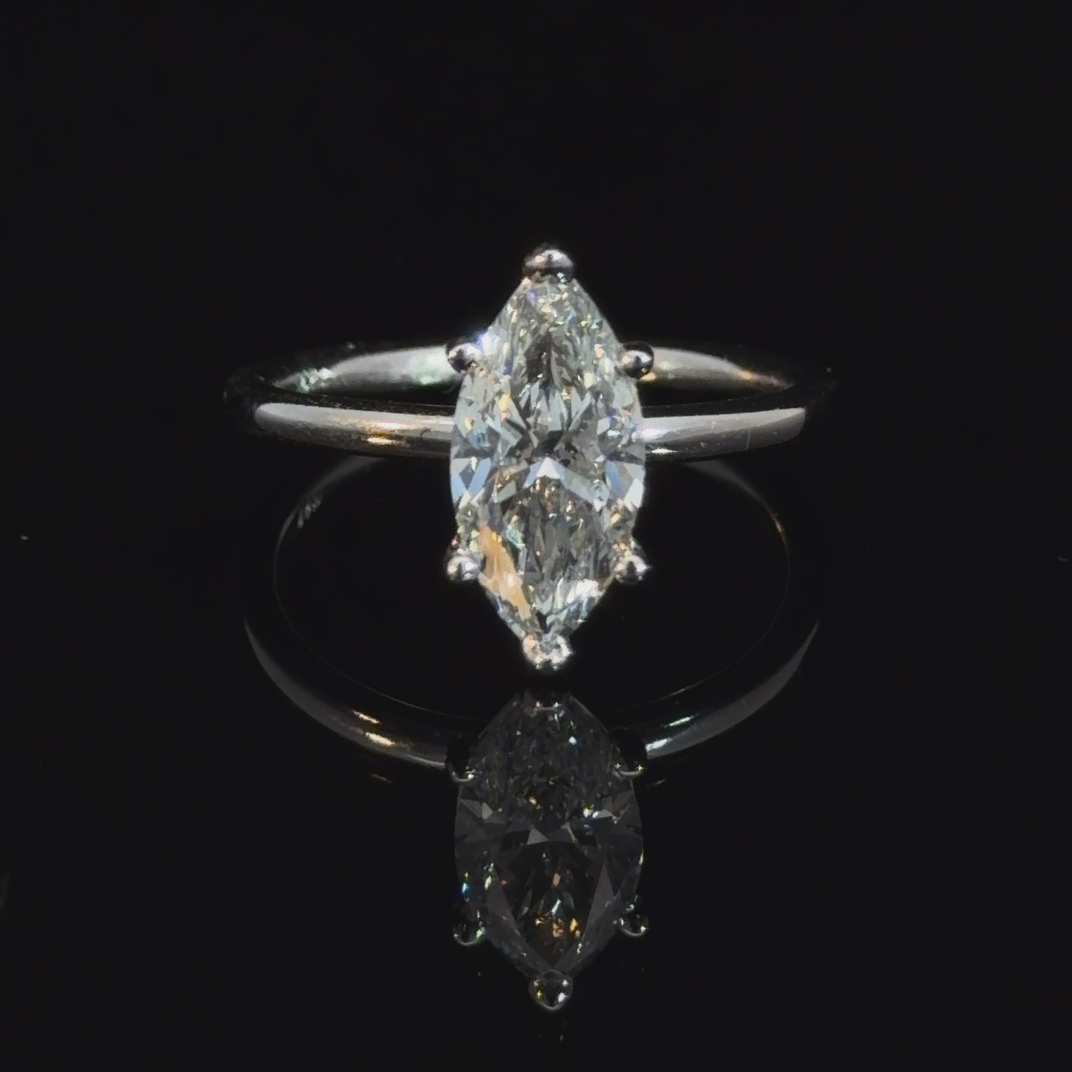 1.58ct Marquise Cut Lab Diamond Basket Solitaire Ring