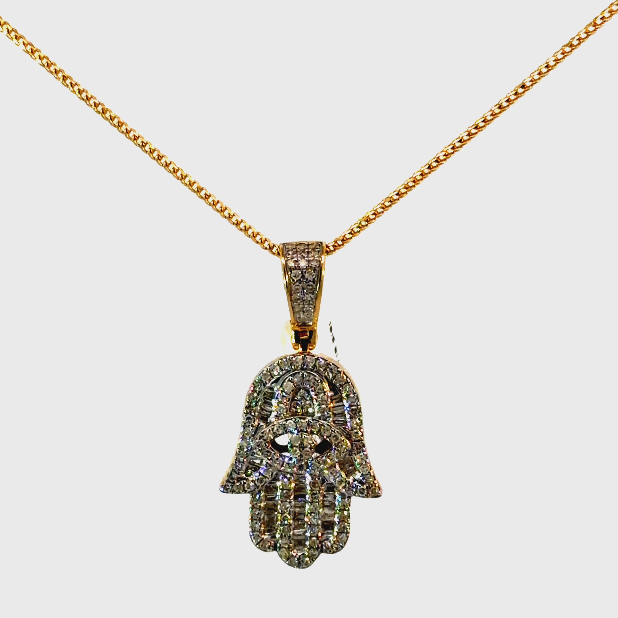 10k Gold & Diamonds - Hamsa Micro Pave Pendant ONLY