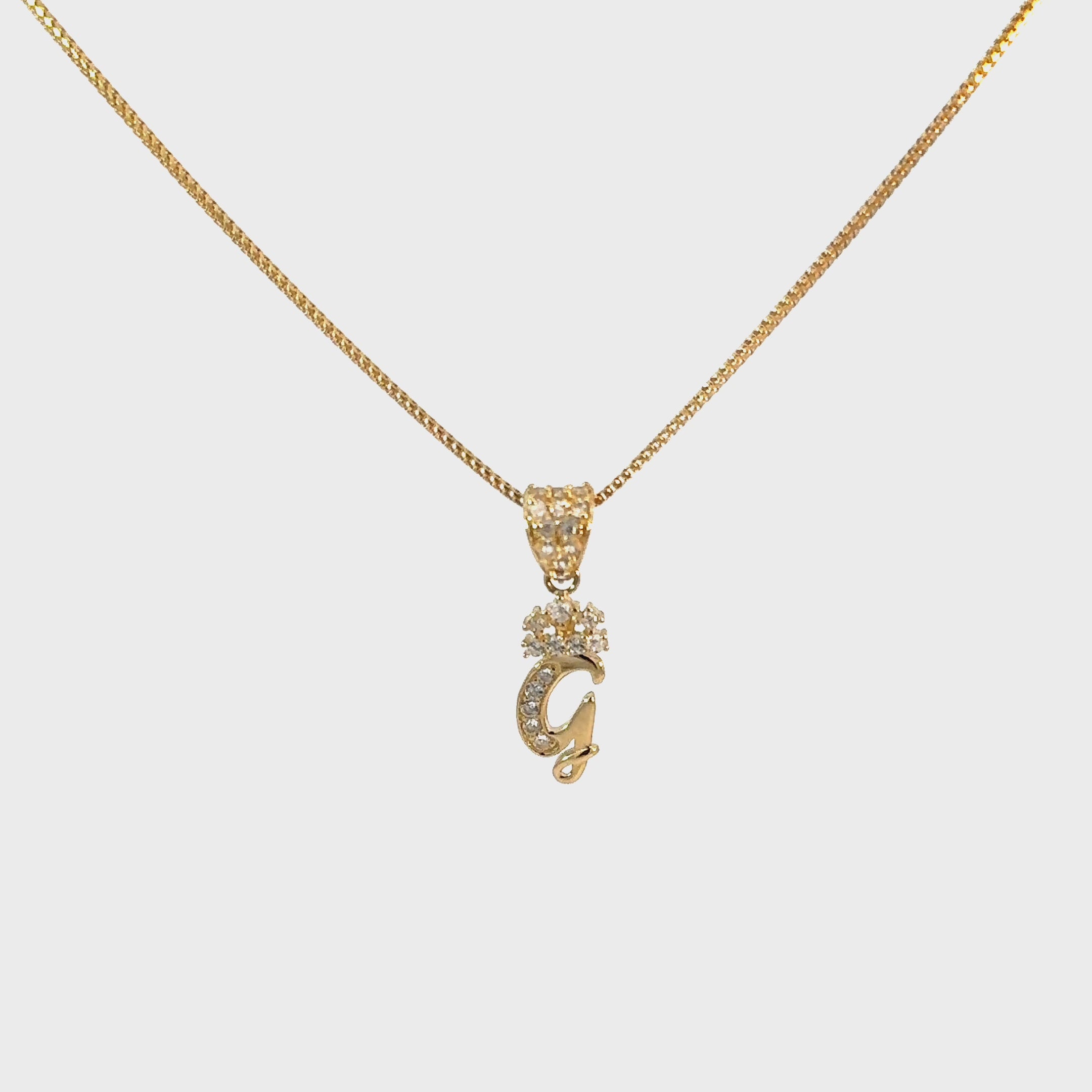 10k Gold Set - 1mm Solid Franco Chain + Initial