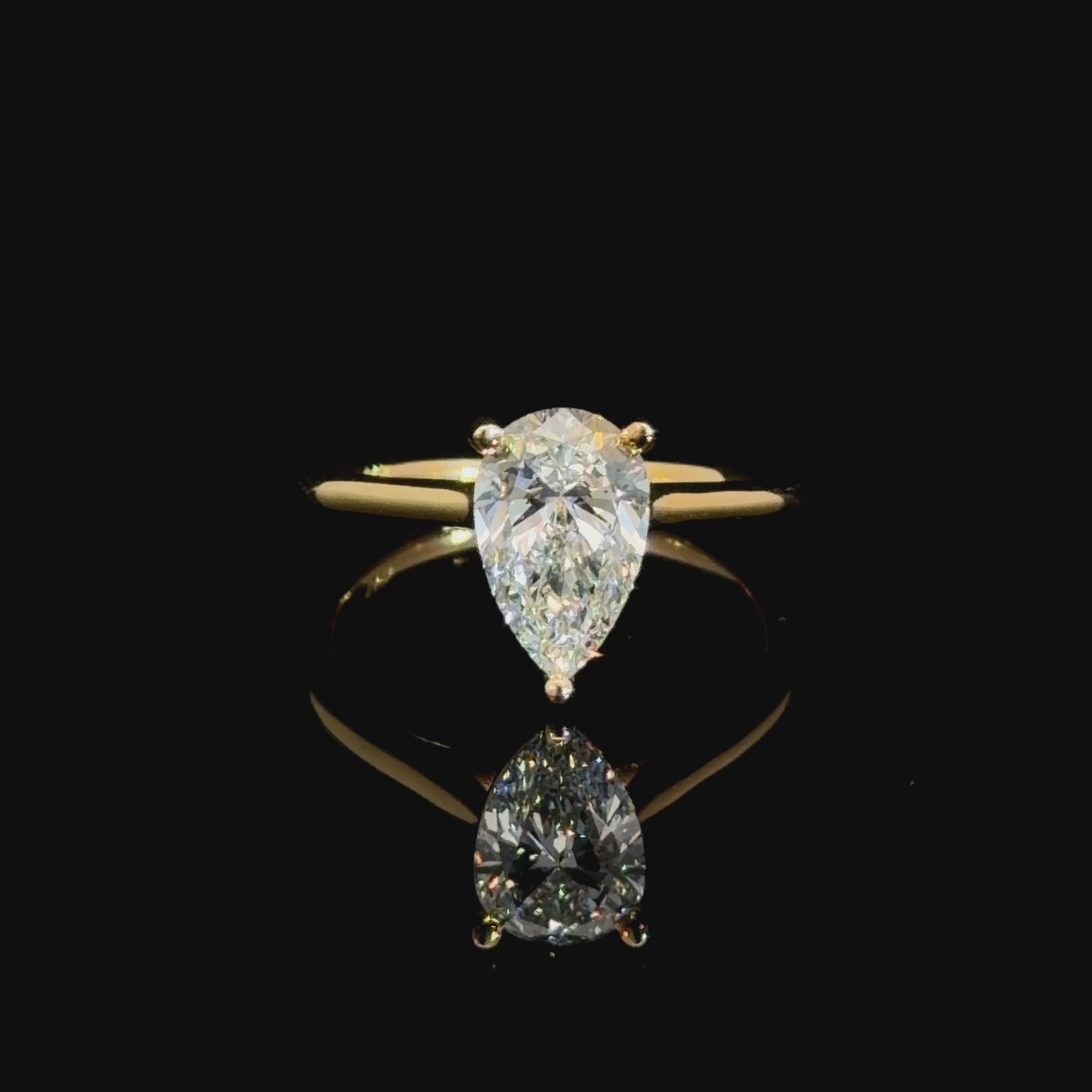 1.58 Pear Cut Lab Diamond Solitaire Ring