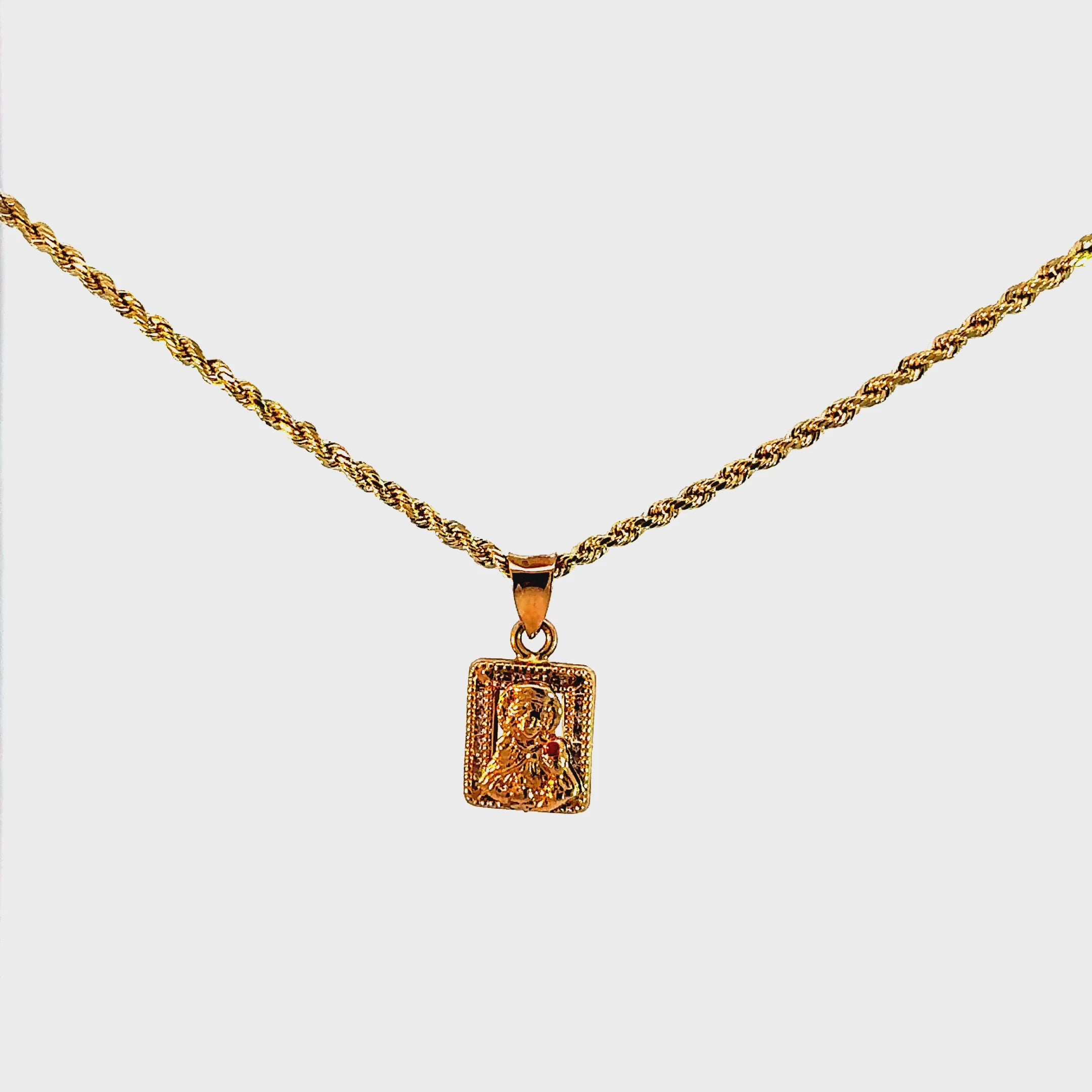 10k Gold Set - 2mm Rope Chain + Pendant