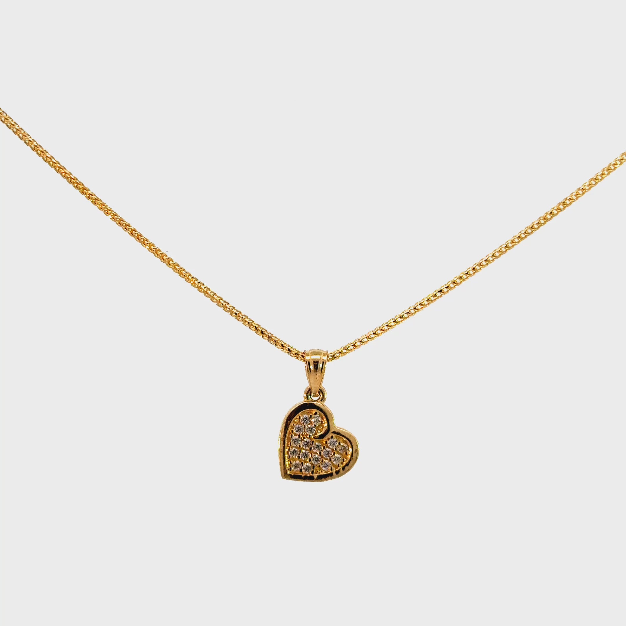 14k Gold Set - 1mm Solid Franco Chain + Pendant