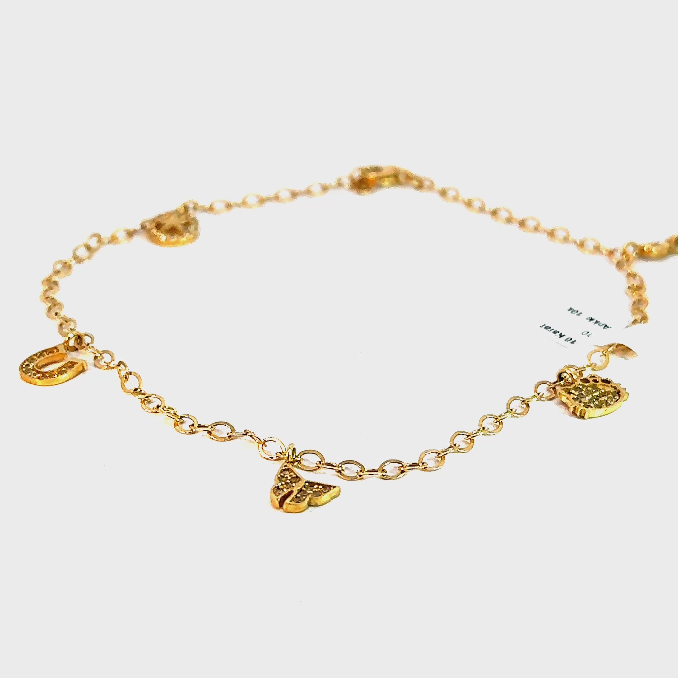 10k Gold - Charms Anklet