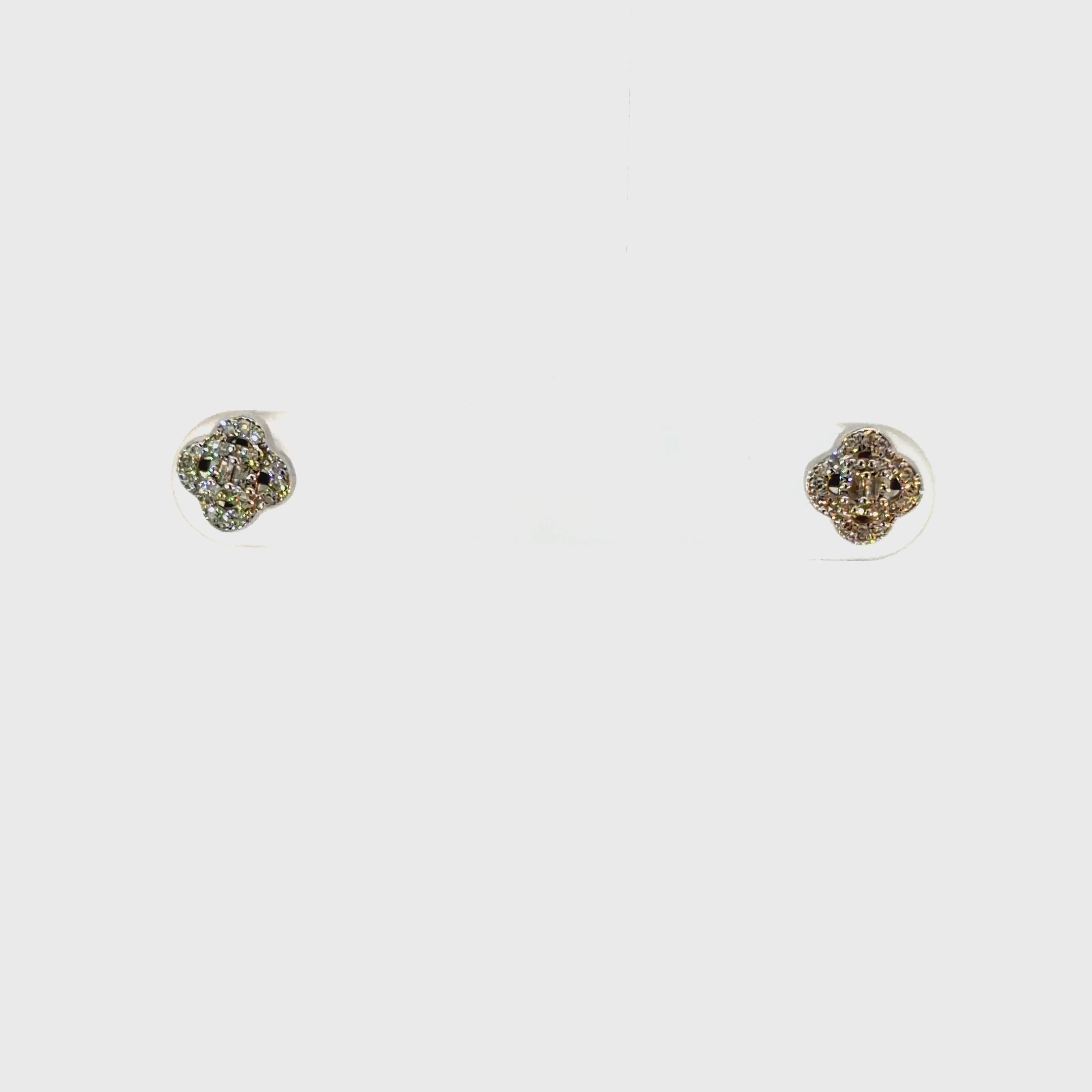10k White Gold & Diamond Studs