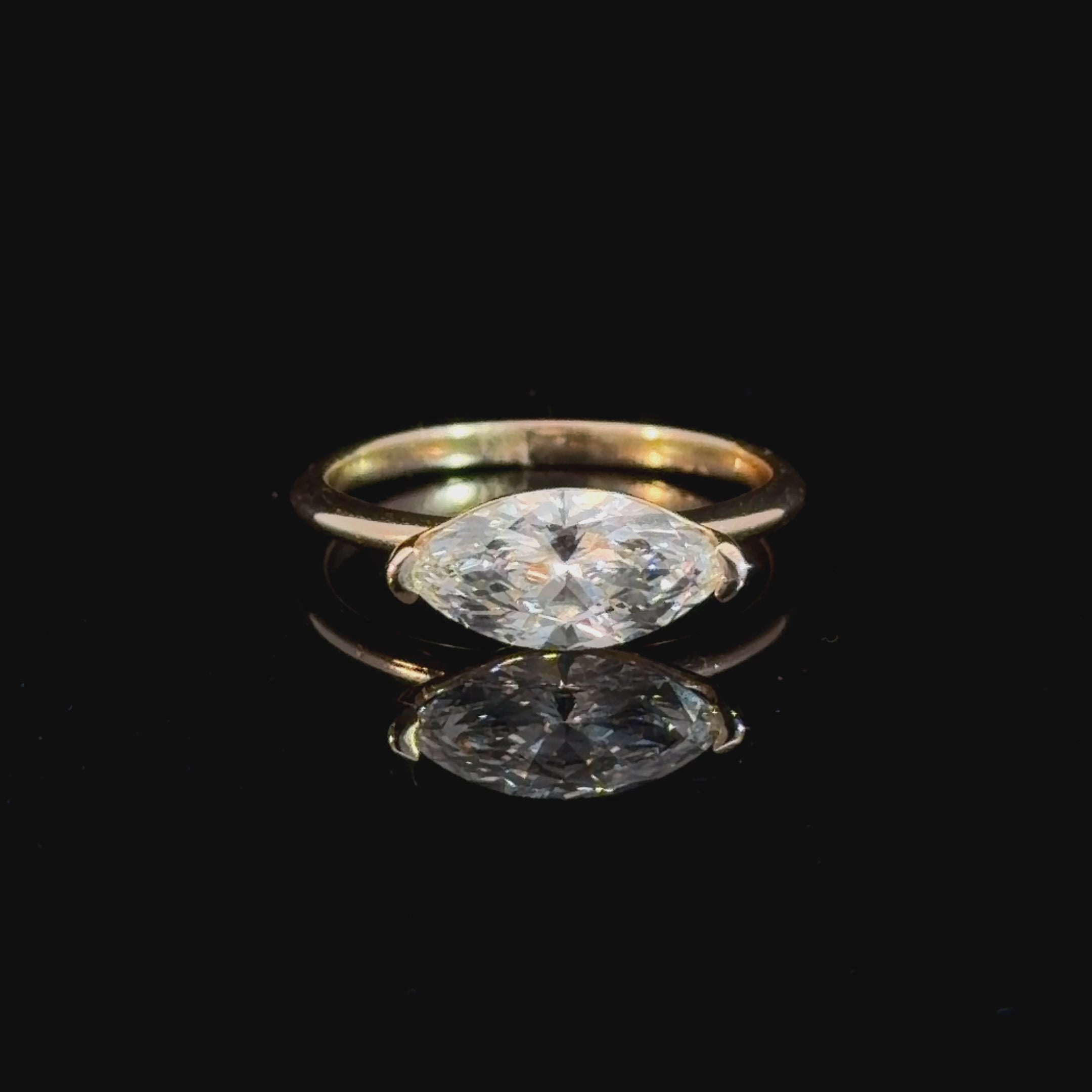 1.50CT East-West Marquise Lab Diamond Ring