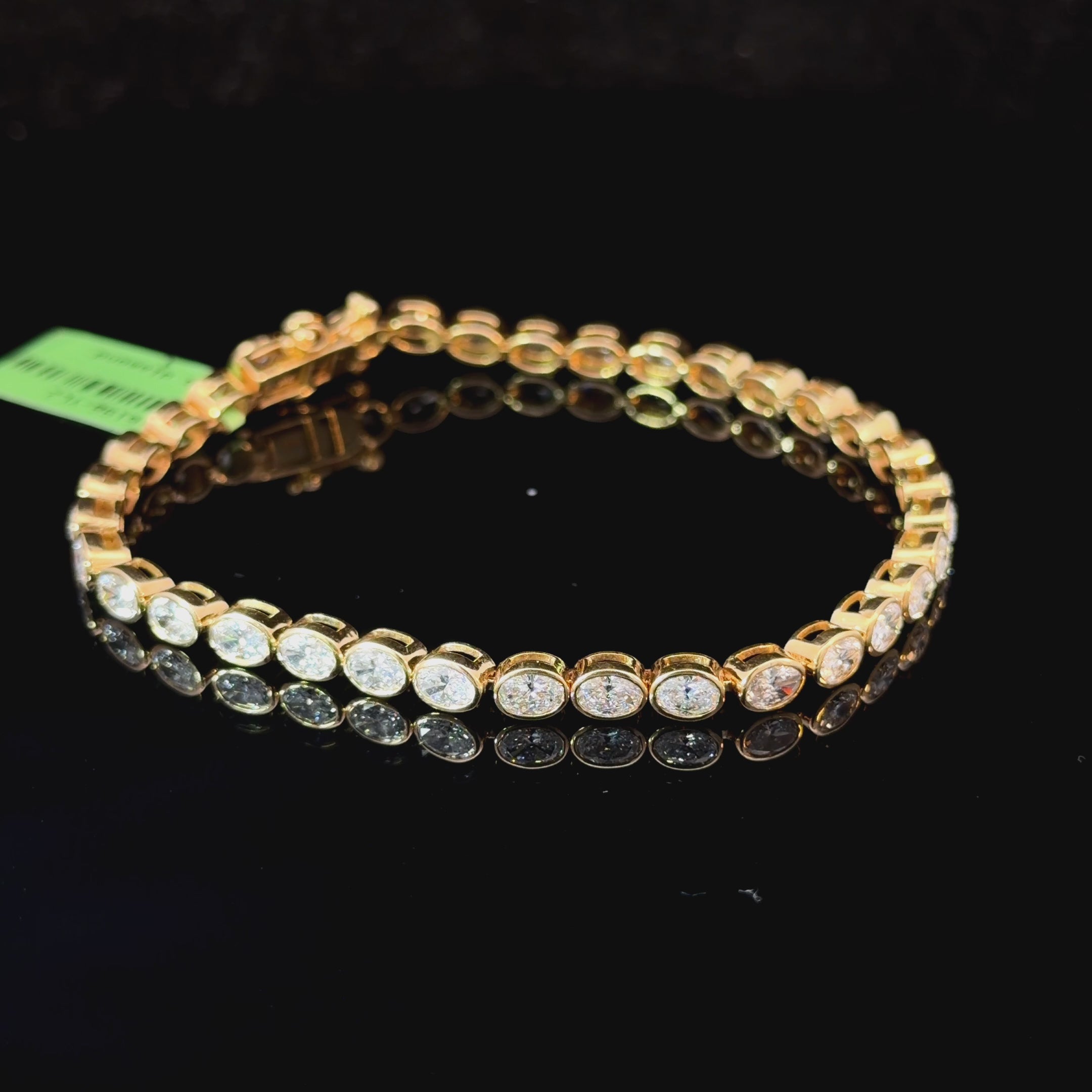 5.25ct Oval Cut Bezel Set Tennis Bracelet
