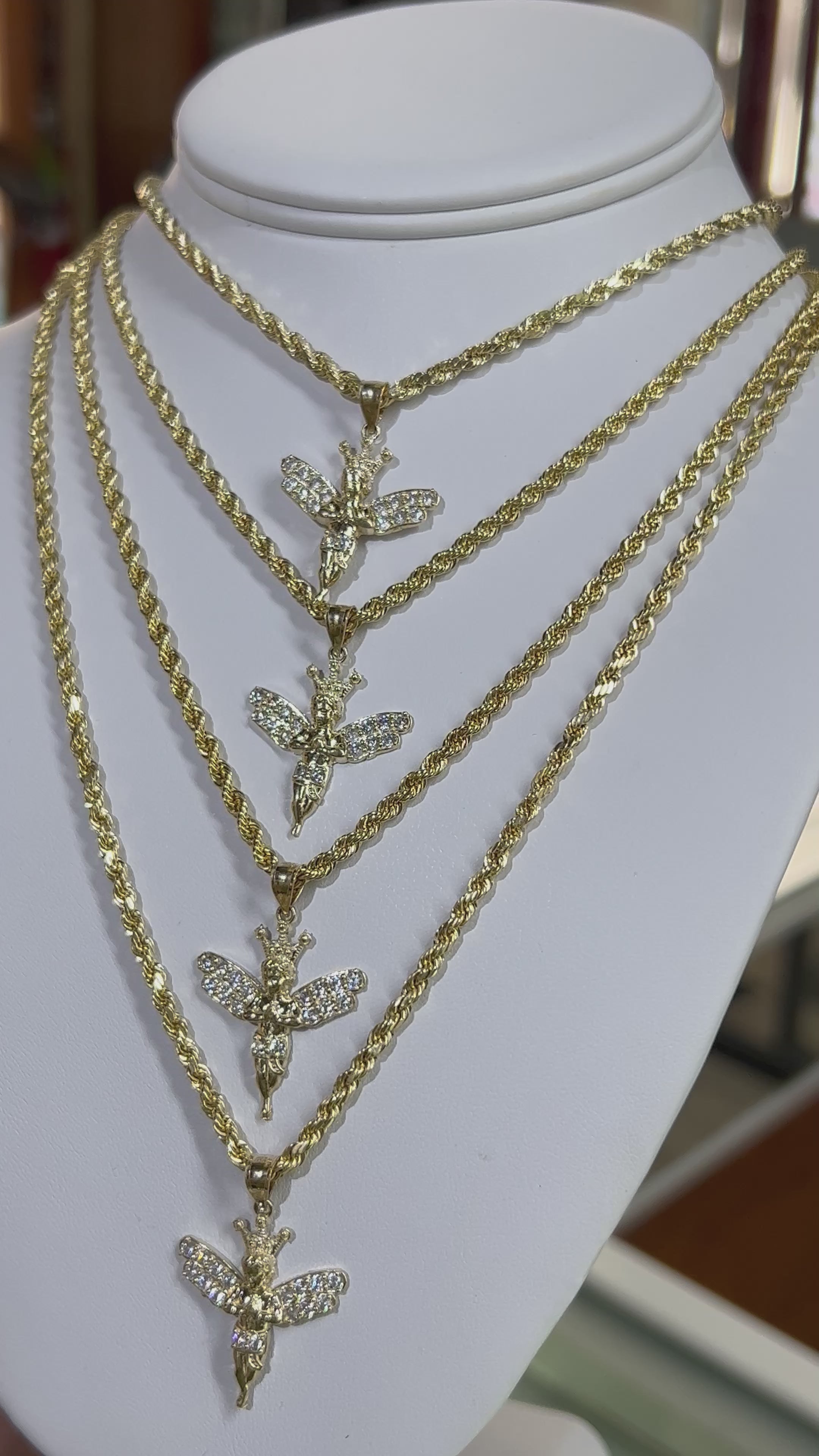 10k Gold Set - 3mm Rope Chain + Pendant