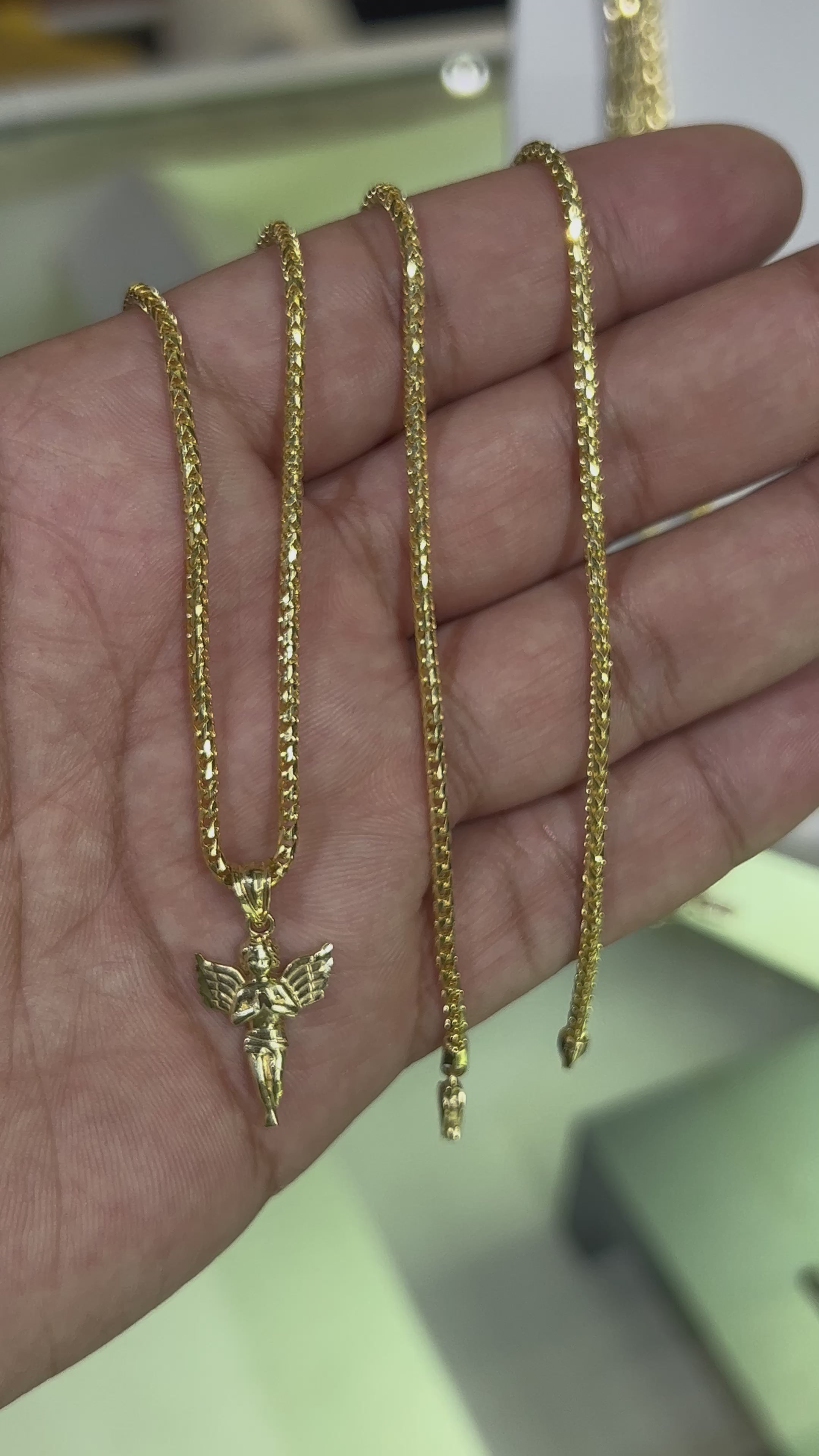 10k Gold Set - 2mm Solid Franco Chain + Pendant