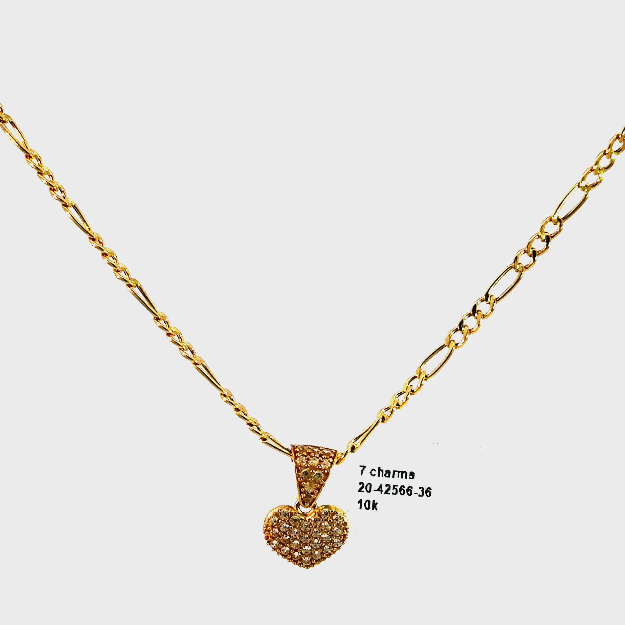 10k Gold Set - 2.5mm Figaro Chain + Pendant