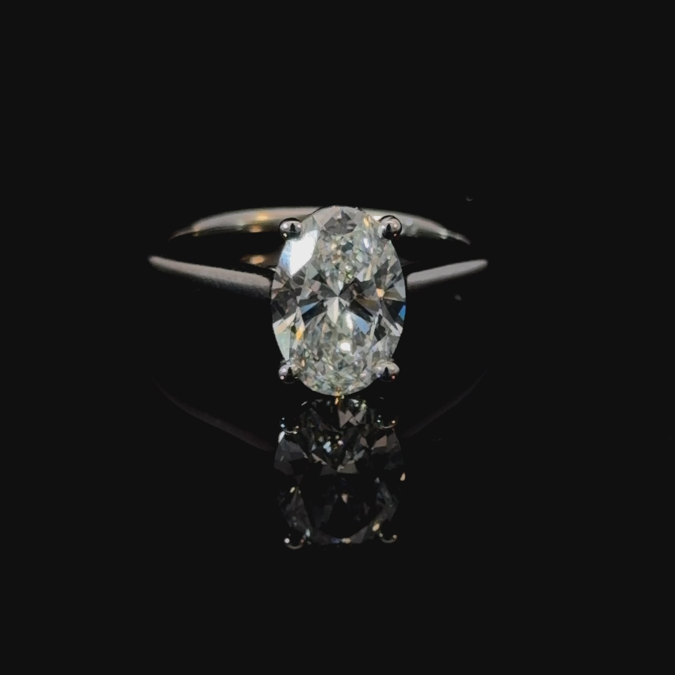 Oval Cut Lab Grown Diamond Engagement Ring - Cathedral Setting