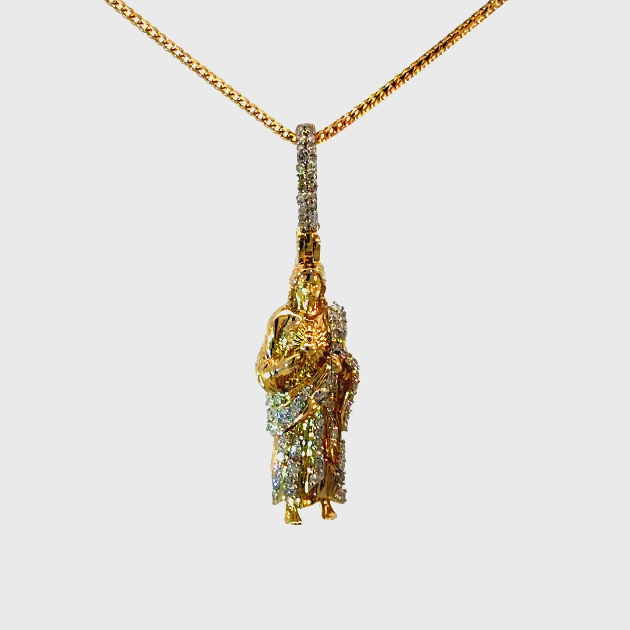 10k Gold & Diamonds - Jesus Pendant ONLY